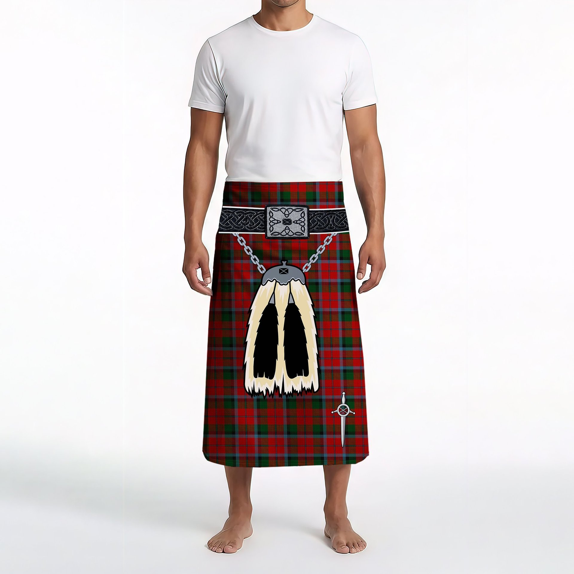 ScotsTee Shop Scottish MacNaughton Clan Highland Kilt Sporran Tartan Beach Towel