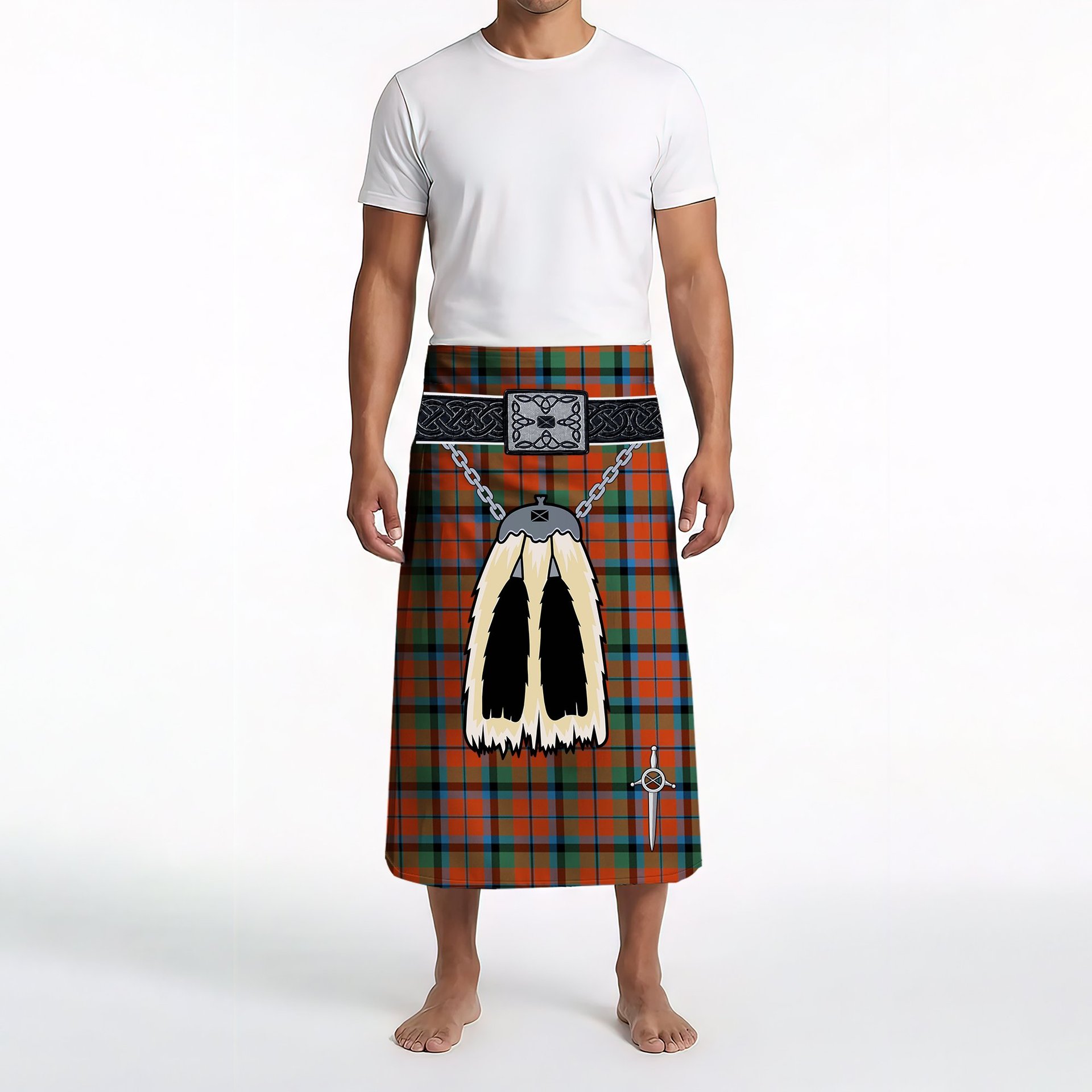 ScotsTee Shop Scottish Macnaghten Ancient Clan Highland Kilt Sporran Tartan Beach Towel