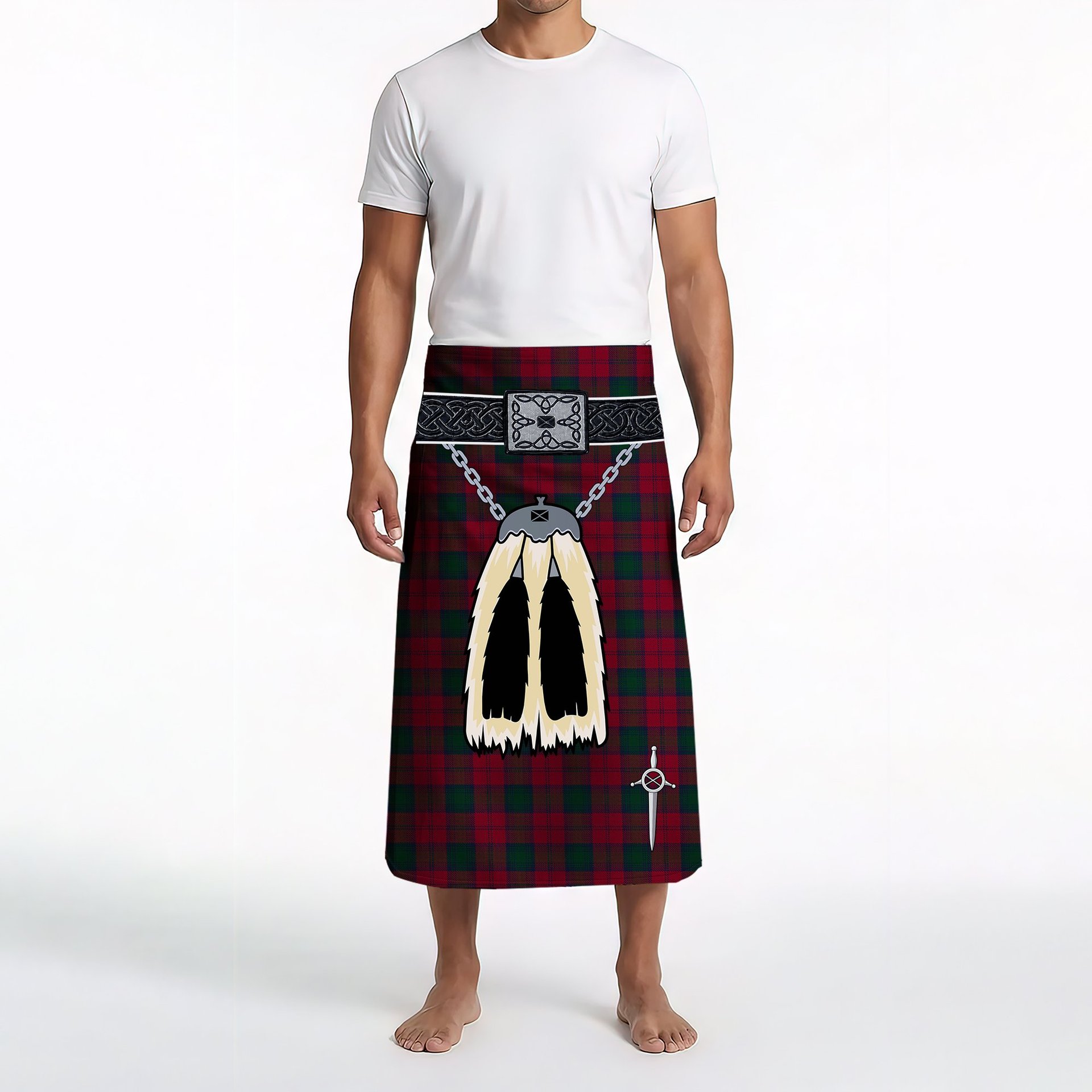 ScotsTee Shop Scottish Lindsay Clan Highland Kilt Sporran Tartan Beach Towel