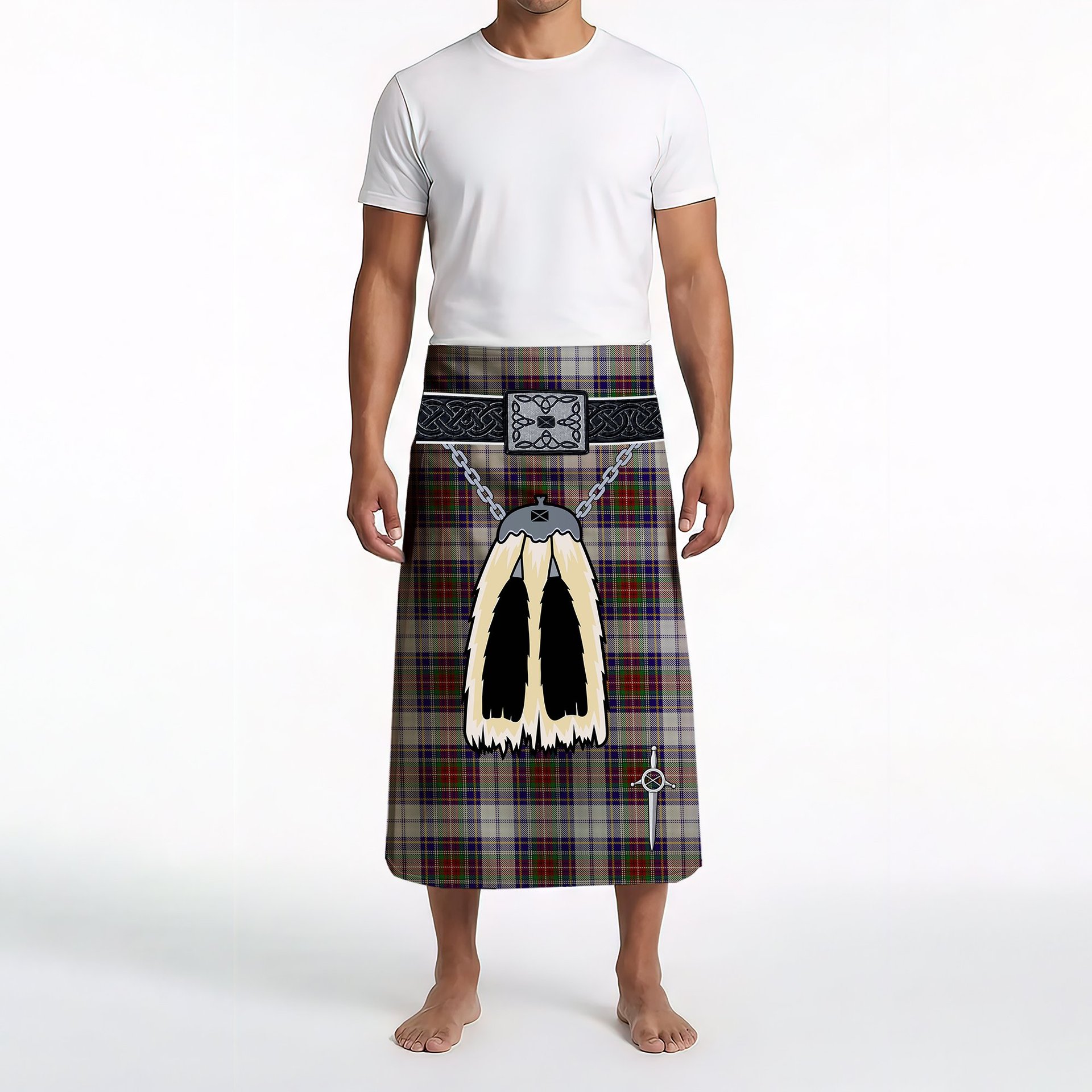 ScotsTee Shop Scottish MacBeth Dress Clan Highland Kilt Sporran Tartan Beach Towel