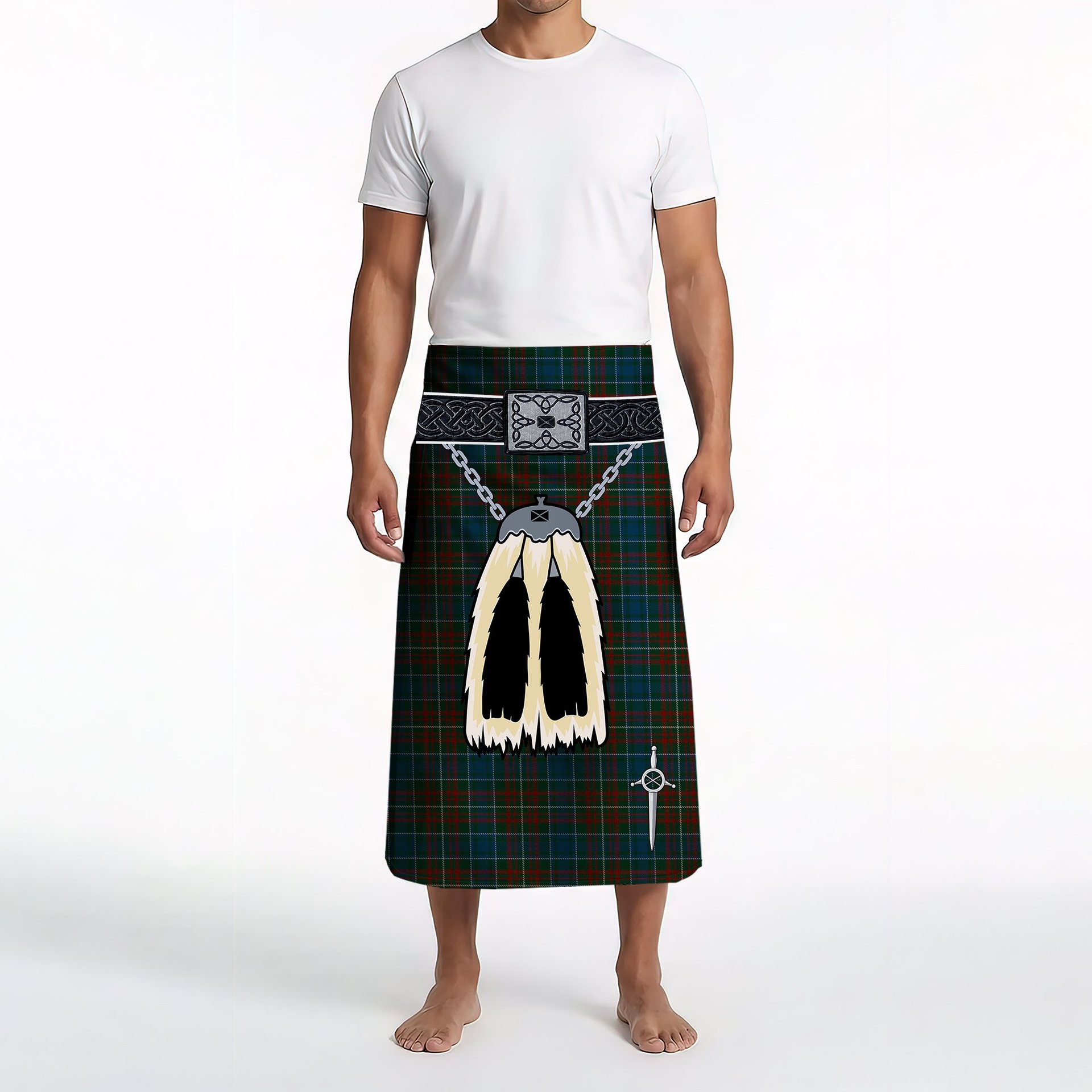 ScotsTee Shop Scottish MacConnell Clan Highland Kilt Sporran Tartan Beach Towel