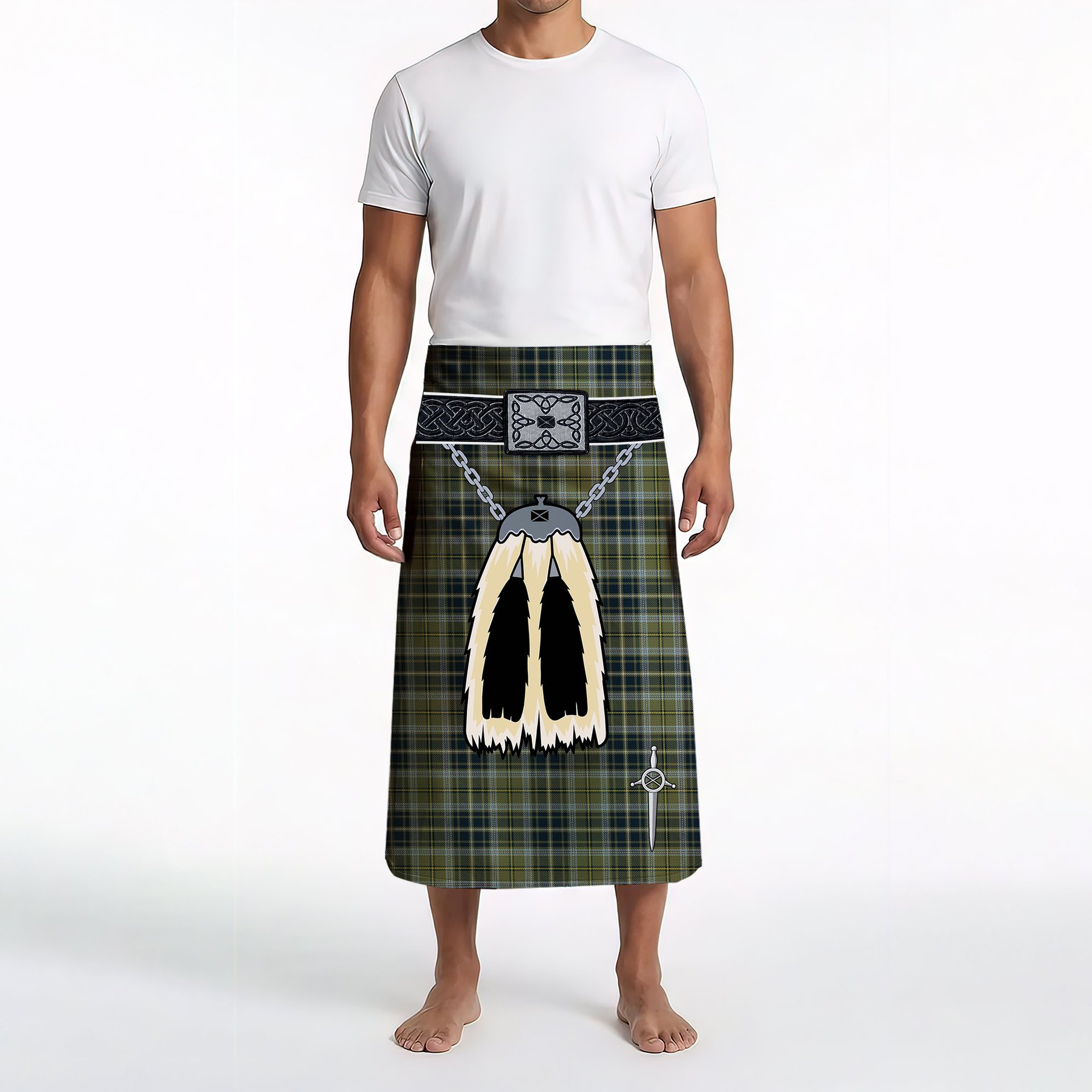 ScotsTee Shop Scottish MacBean Hunting Clan Highland Kilt Sporran Tartan Beach Towel
