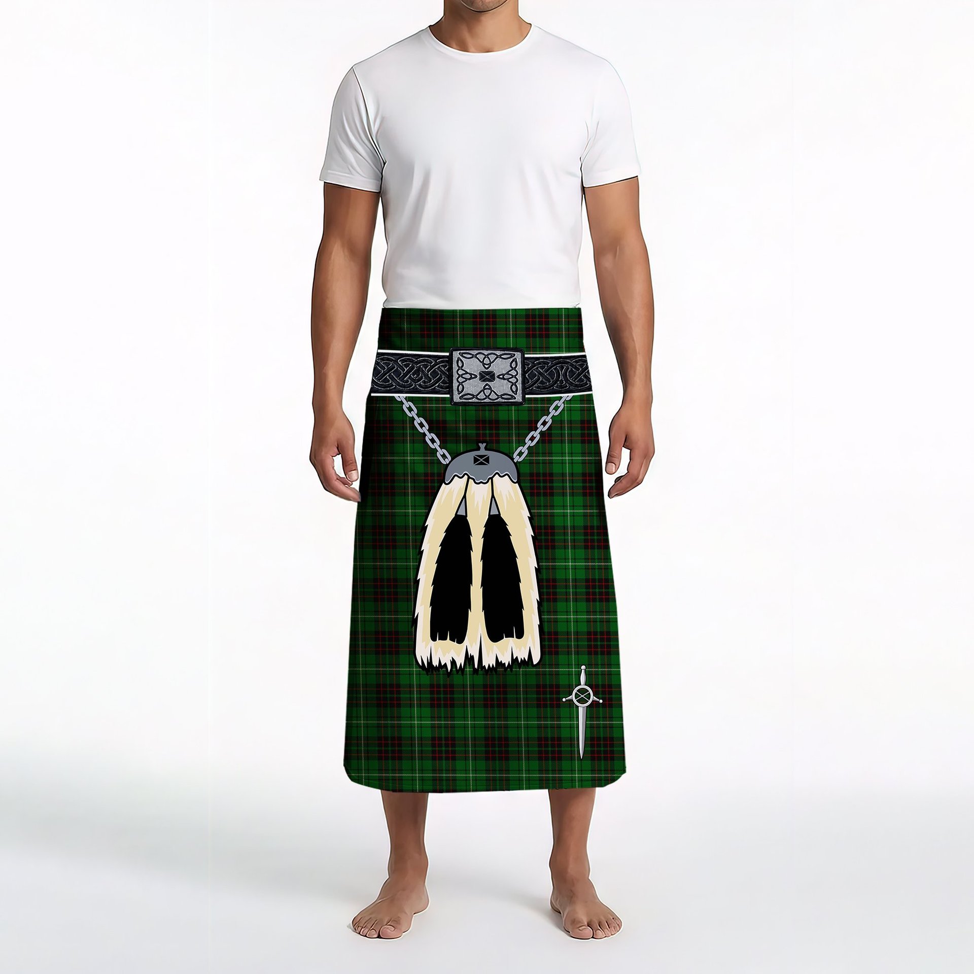 ScotsTee Shop Scottish MacAulay of Lewis Clan Highland Kilt Sporran Tartan Beach Towel