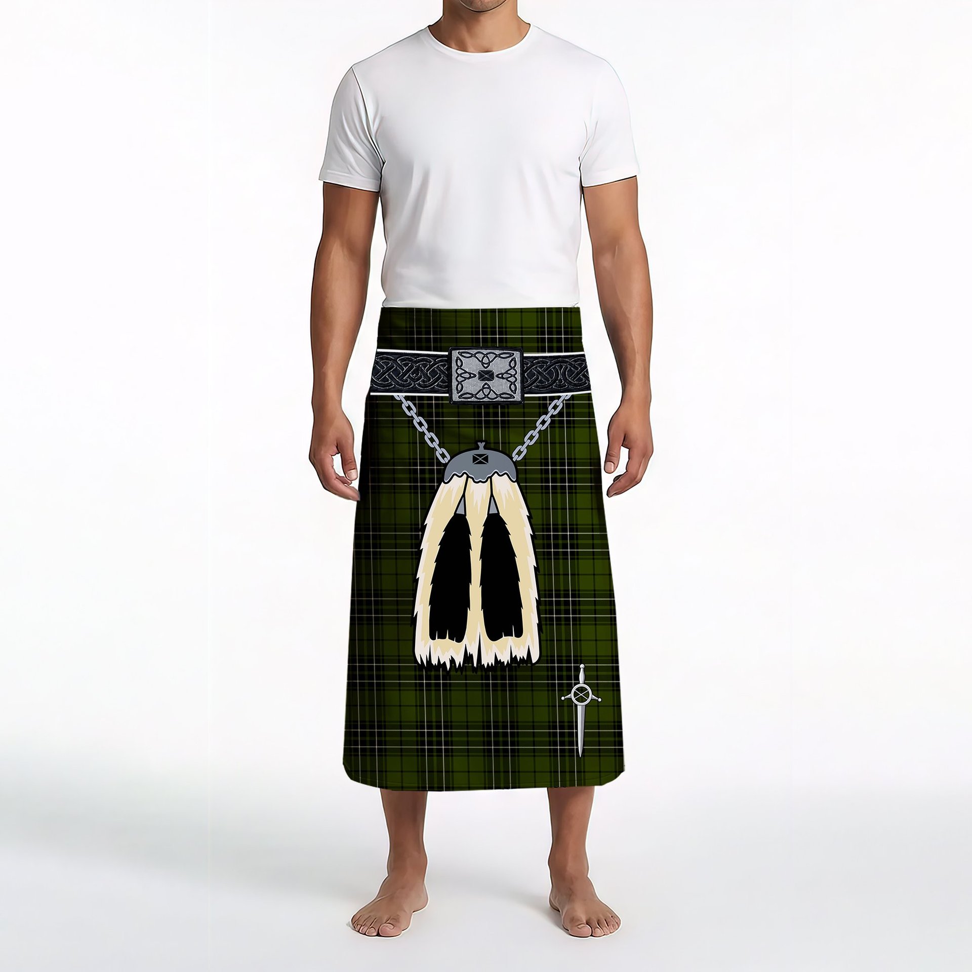 ScotsTee Shop Scottish MacLean Hunting Clan Highland Kilt Sporran Tartan Beach Towel