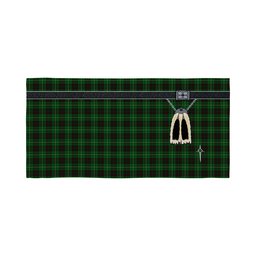 ScotsTee Shop Scottish MacAuley of Lewis Clan Highland Kilt Sporran Tartan Beach Towel
