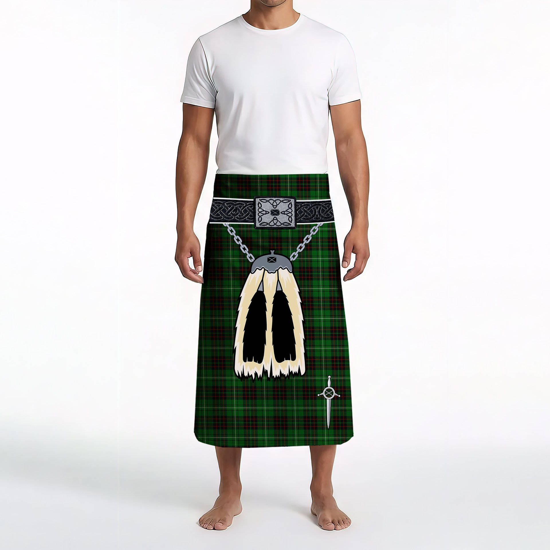 ScotsTee Shop Scottish MacAuley of Lewis Clan Highland Kilt Sporran Tartan Beach Towel