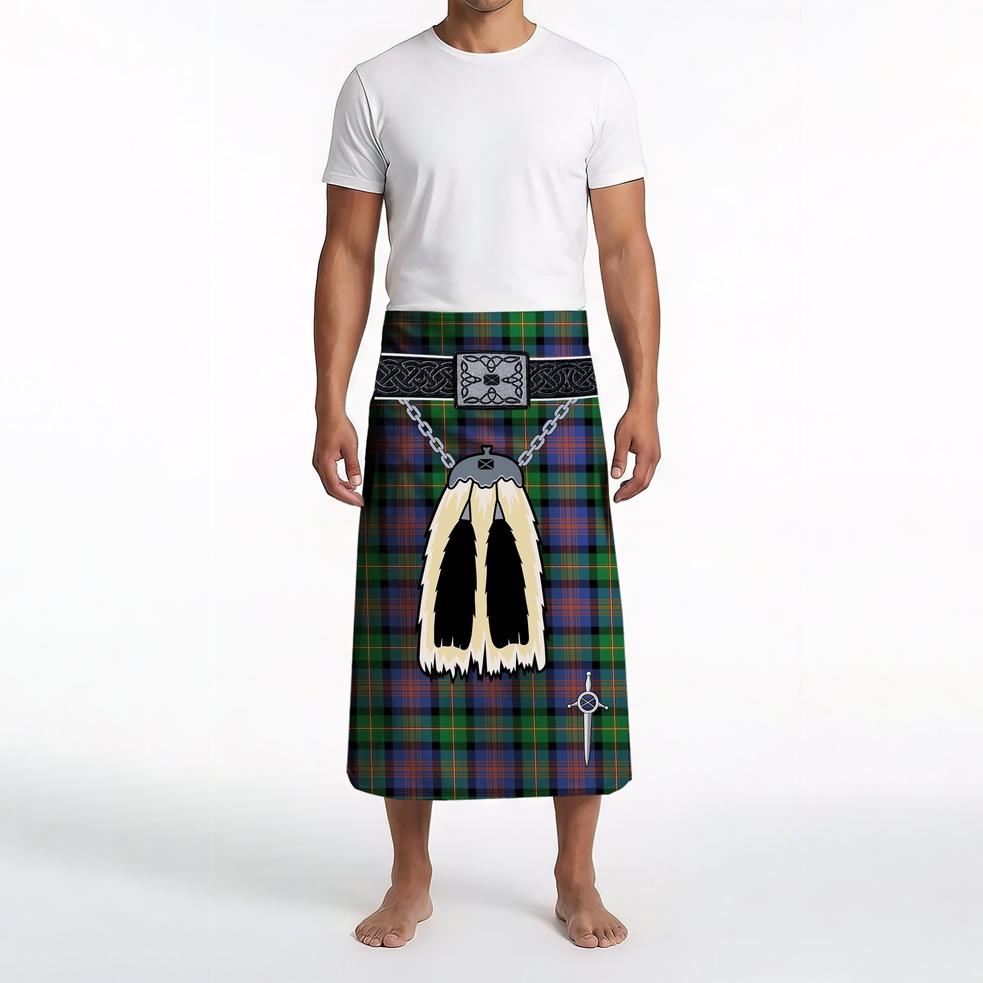 ScotsTee Shop Scottish Logan Ancient Clan Highland Kilt Sporran Tartan Beach Towel
