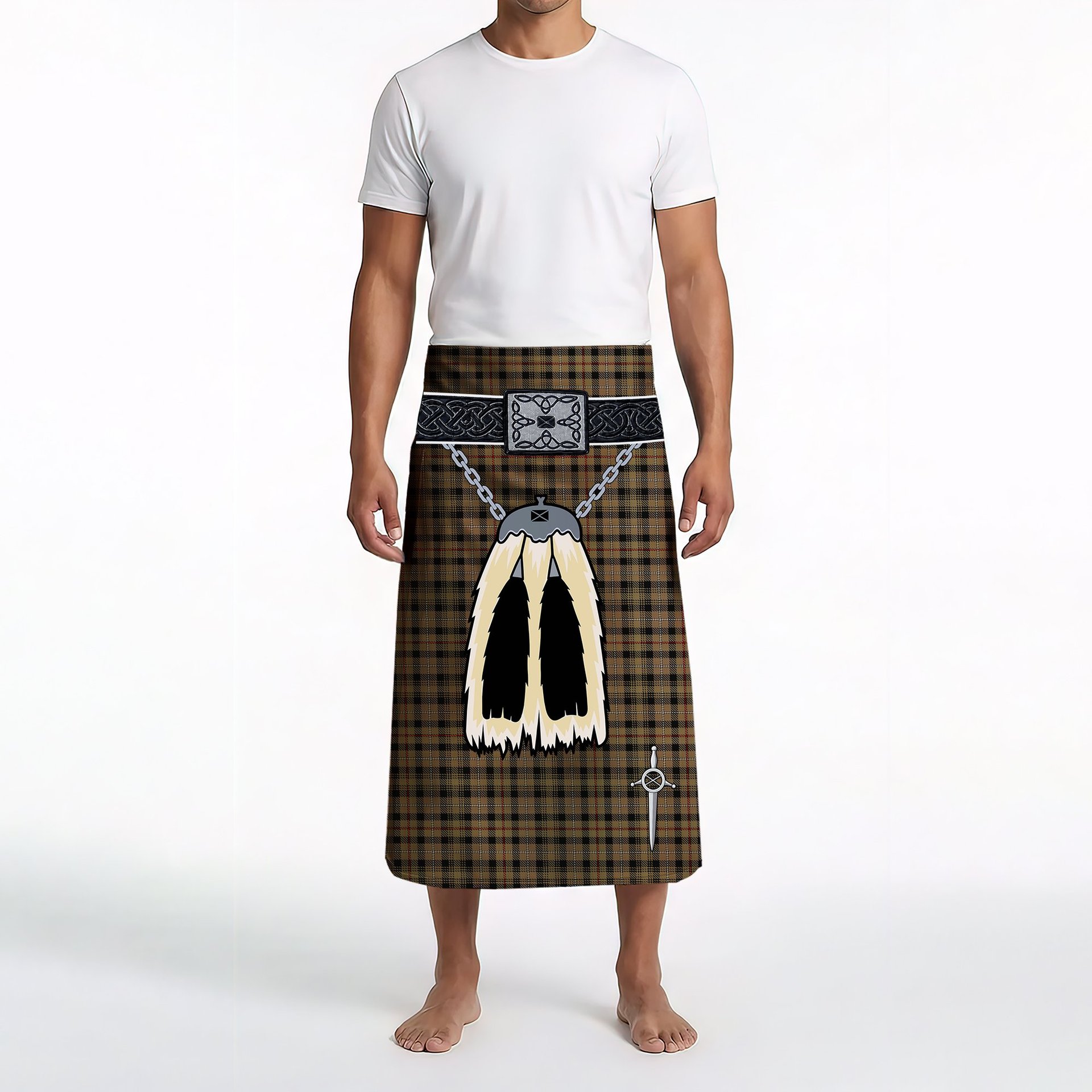 ScotsTee Shop Scottish MacKenzie Hunting Clan Highland Kilt Sporran Tartan Beach Towel