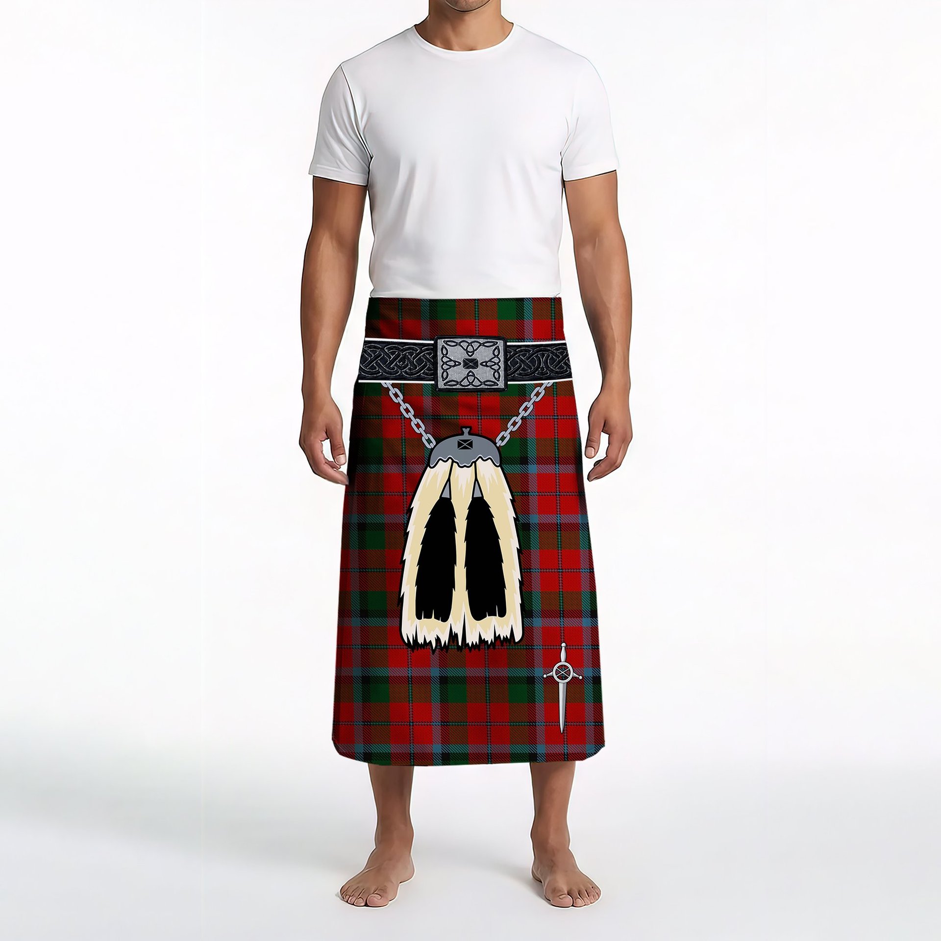 ScotsTee Shop Scottish Macnaghten Clan Highland Kilt Sporran Tartan Beach Towel