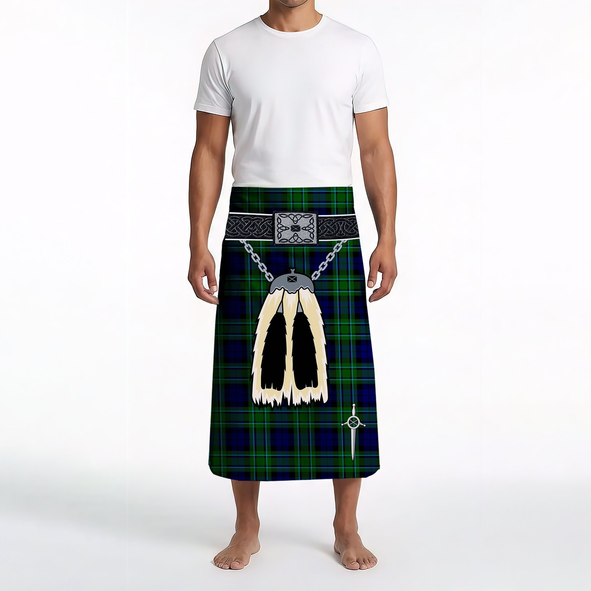 ScotsTee Shop Scottish MacCallum Modern SC Clan Highland Kilt Sporran Tartan Beach Towel