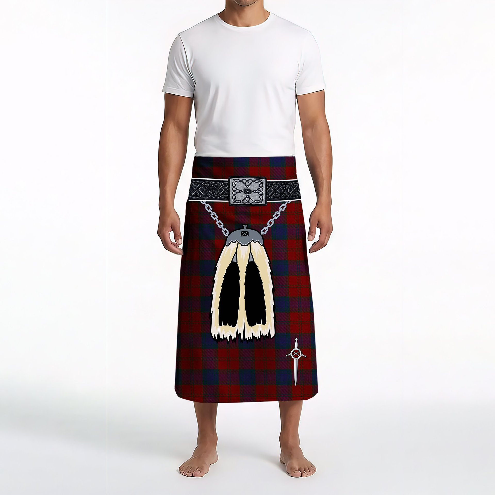 ScotsTee Shop Scottish Lawlis Clan Highland Kilt Sporran Tartan Beach Towel