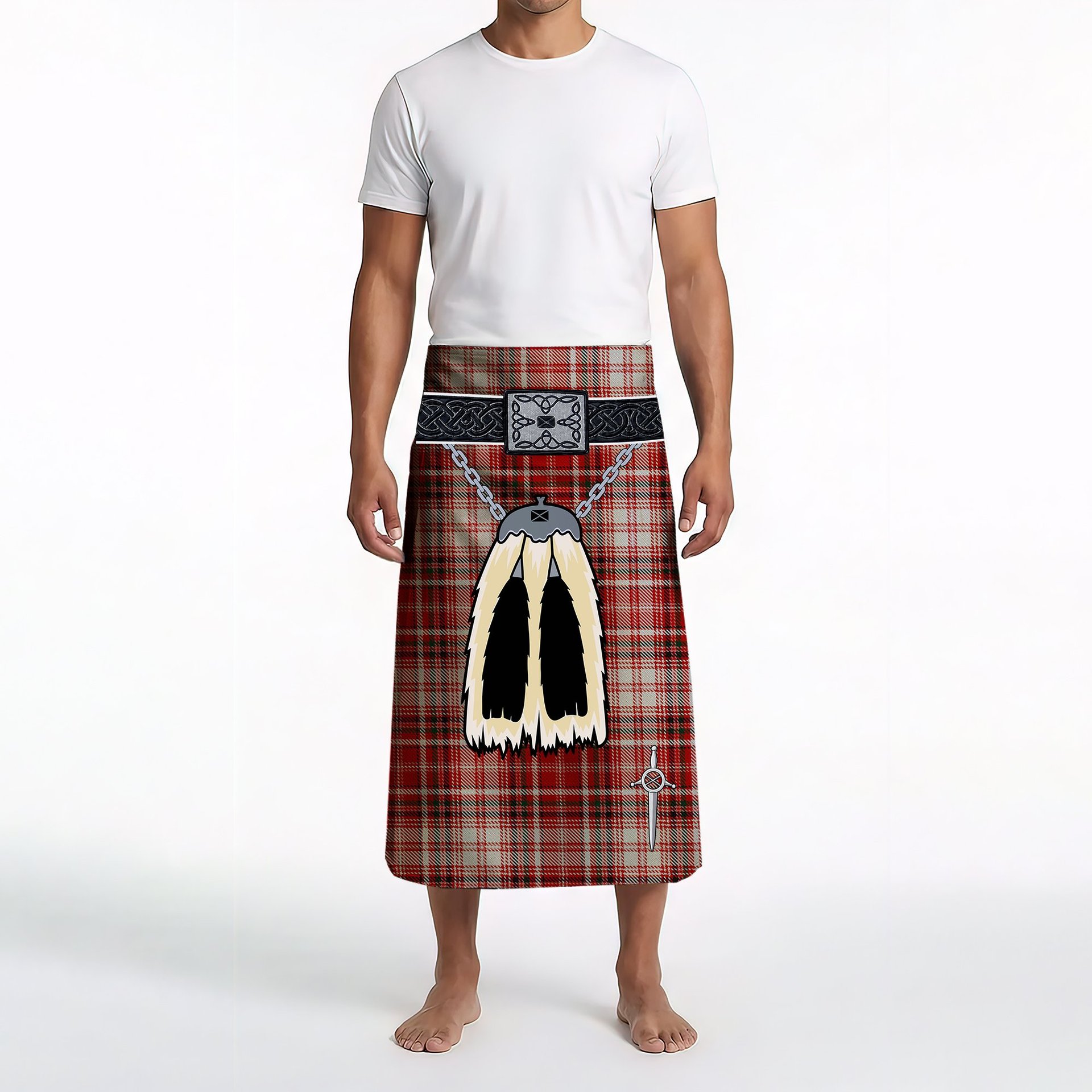 ScotsTee Shop Scottish MacDougall Dress Clan Highland Kilt Sporran Tartan Beach Towel