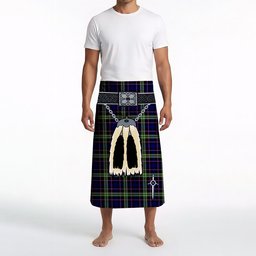 ScotsTee Shop Scottish MacKusick Clan Highland Kilt Sporran Tartan Beach Towel
