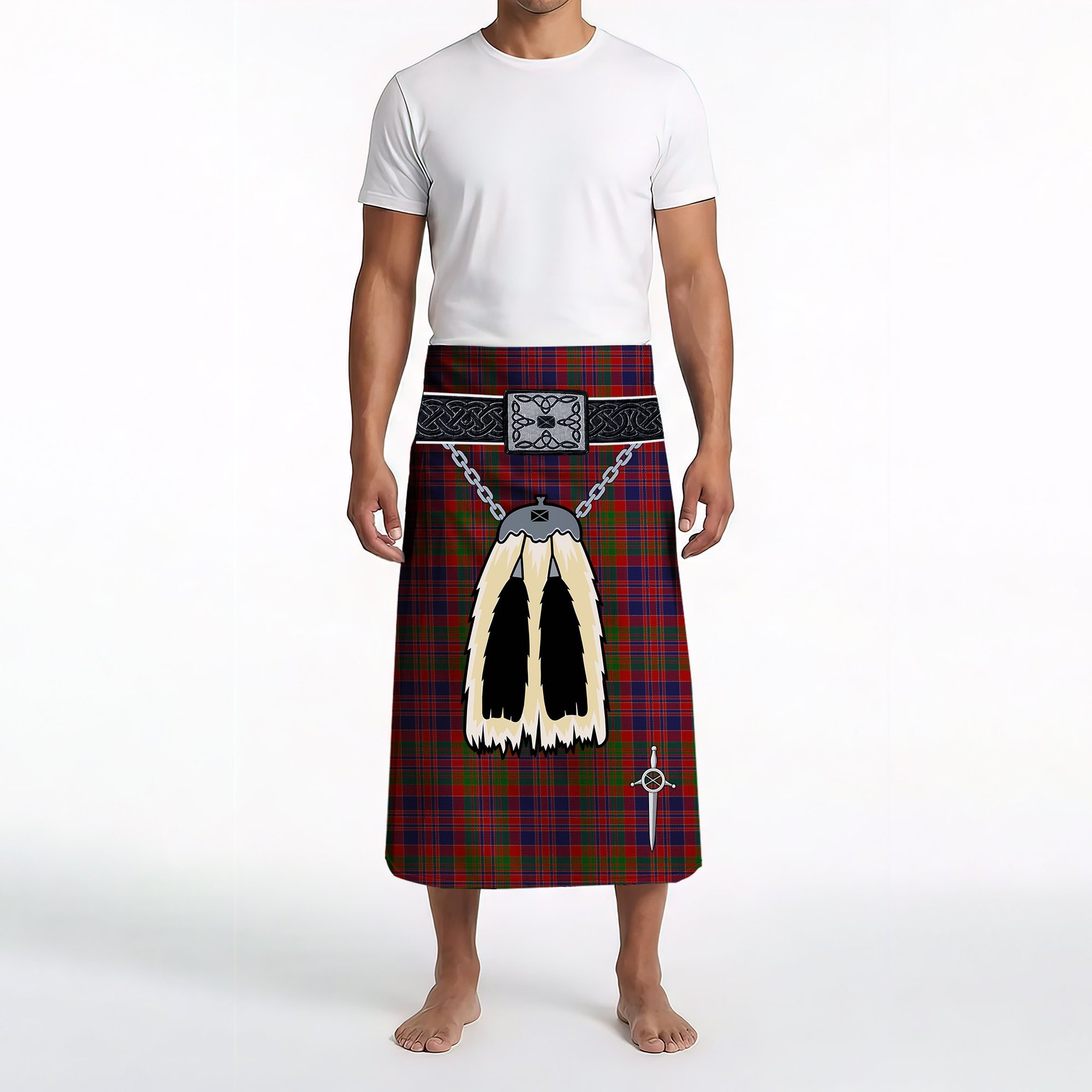 ScotsTee Shop Scottish MacDonald of Boisdale Clan Highland Kilt Sporran Tartan Beach Towel