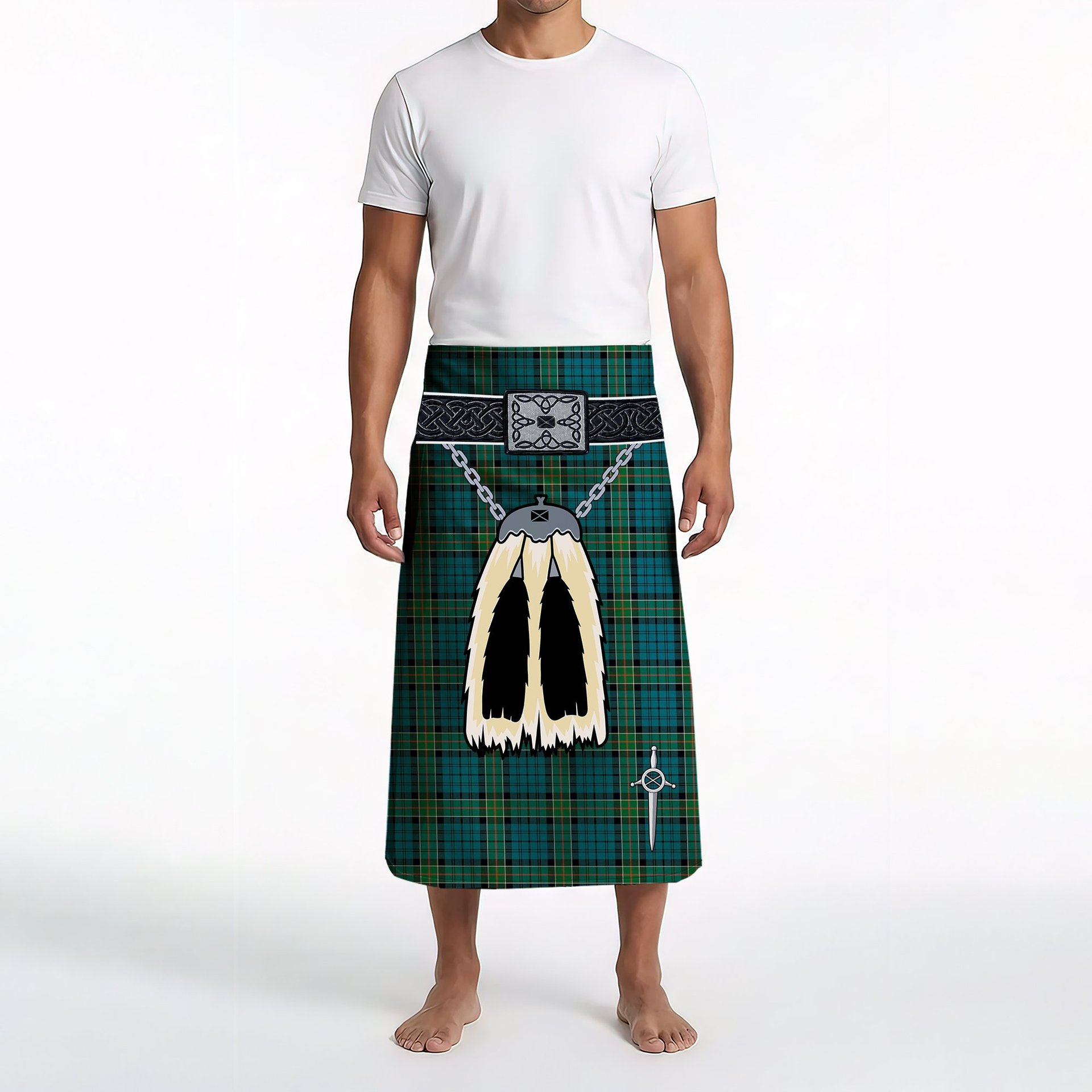 ScotsTee Shop Scottish Kirkpatrick Clan Highland Kilt Sporran Tartan Beach Towel