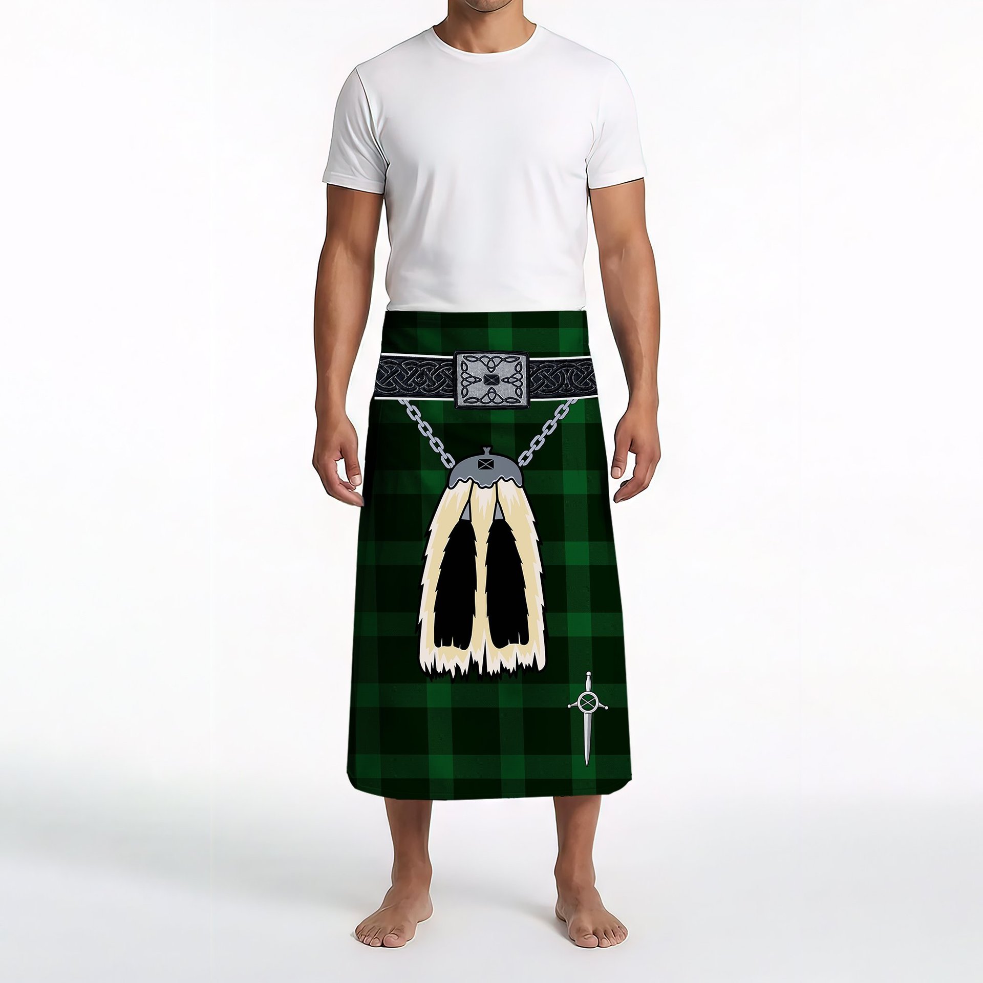 ScotsTee Shop Scottish MacKillen Hunting Clan Highland Kilt Sporran Tartan Beach Towel