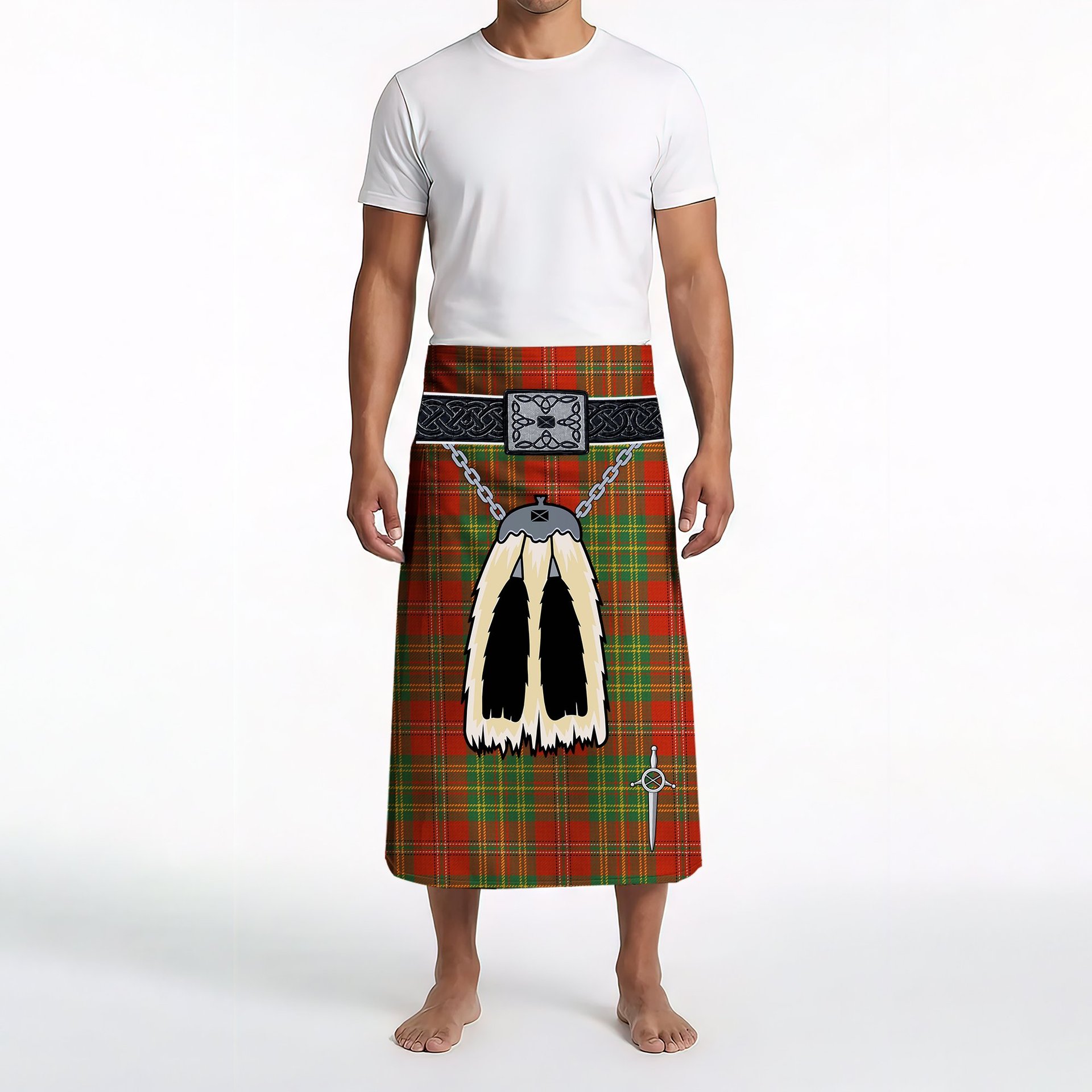 ScotsTee Shop Scottish Leask Ancient Clan Highland Kilt Sporran Tartan Beach Towel