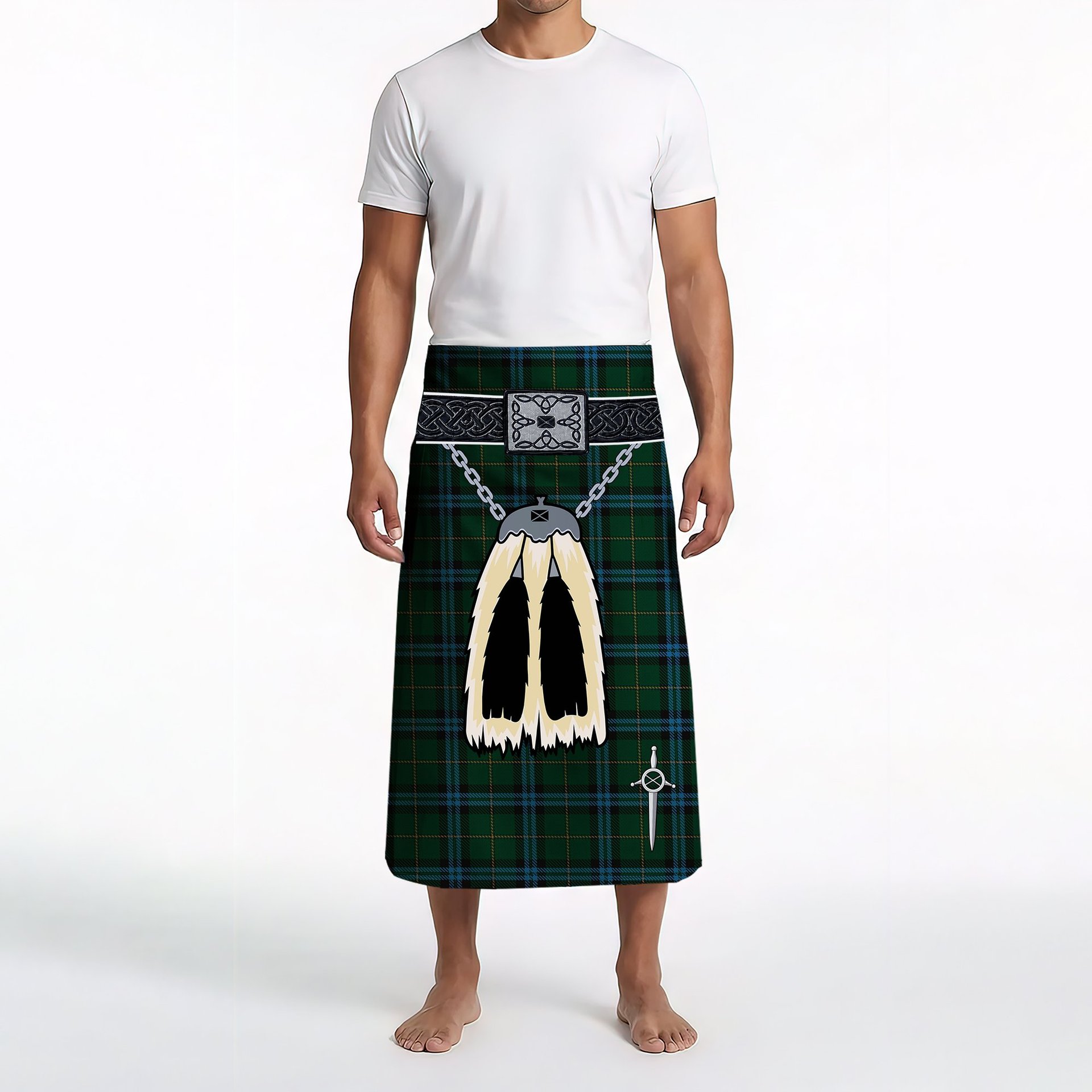 ScotsTee Shop Scottish Mackie Clan Highland Kilt Sporran Tartan Beach Towel