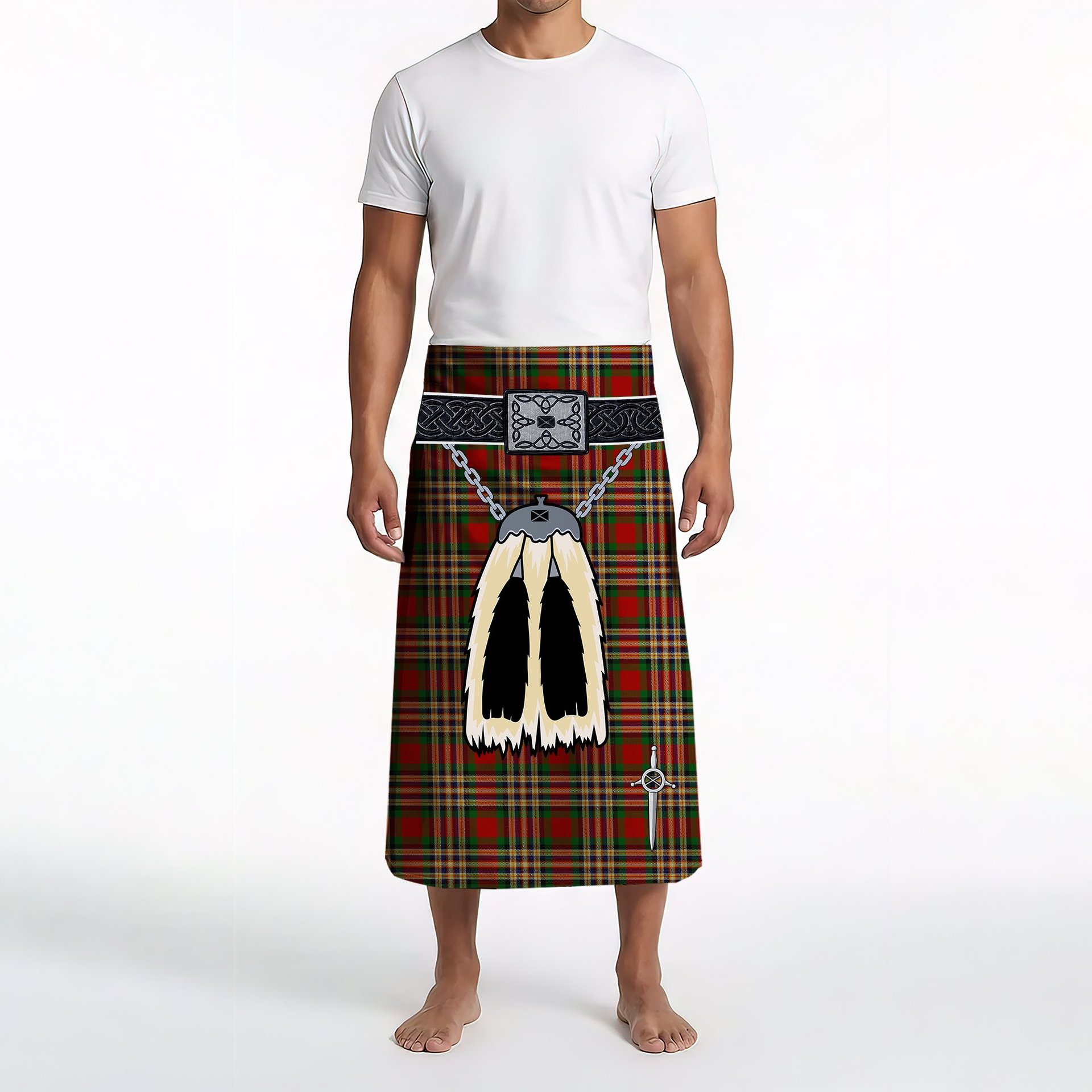 ScotsTee Shop Scottish MacGill Clan Highland Kilt Sporran Tartan Beach Towel