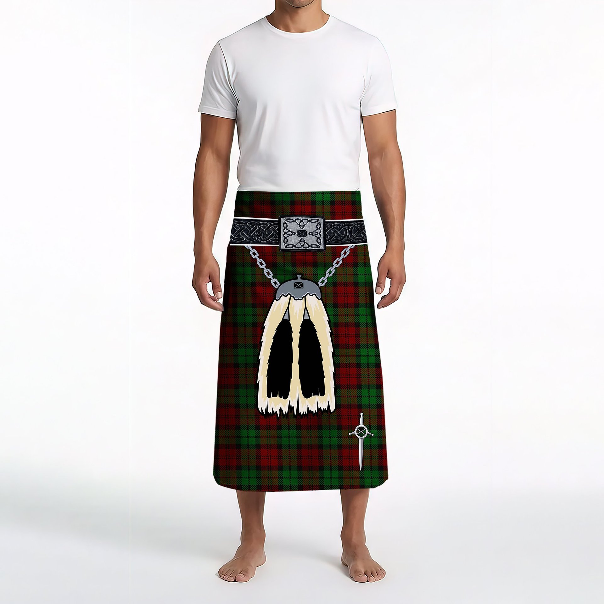 ScotsTee Shop Scottish MacCormick Dress Clan Highland Kilt Sporran Tartan Beach Towel