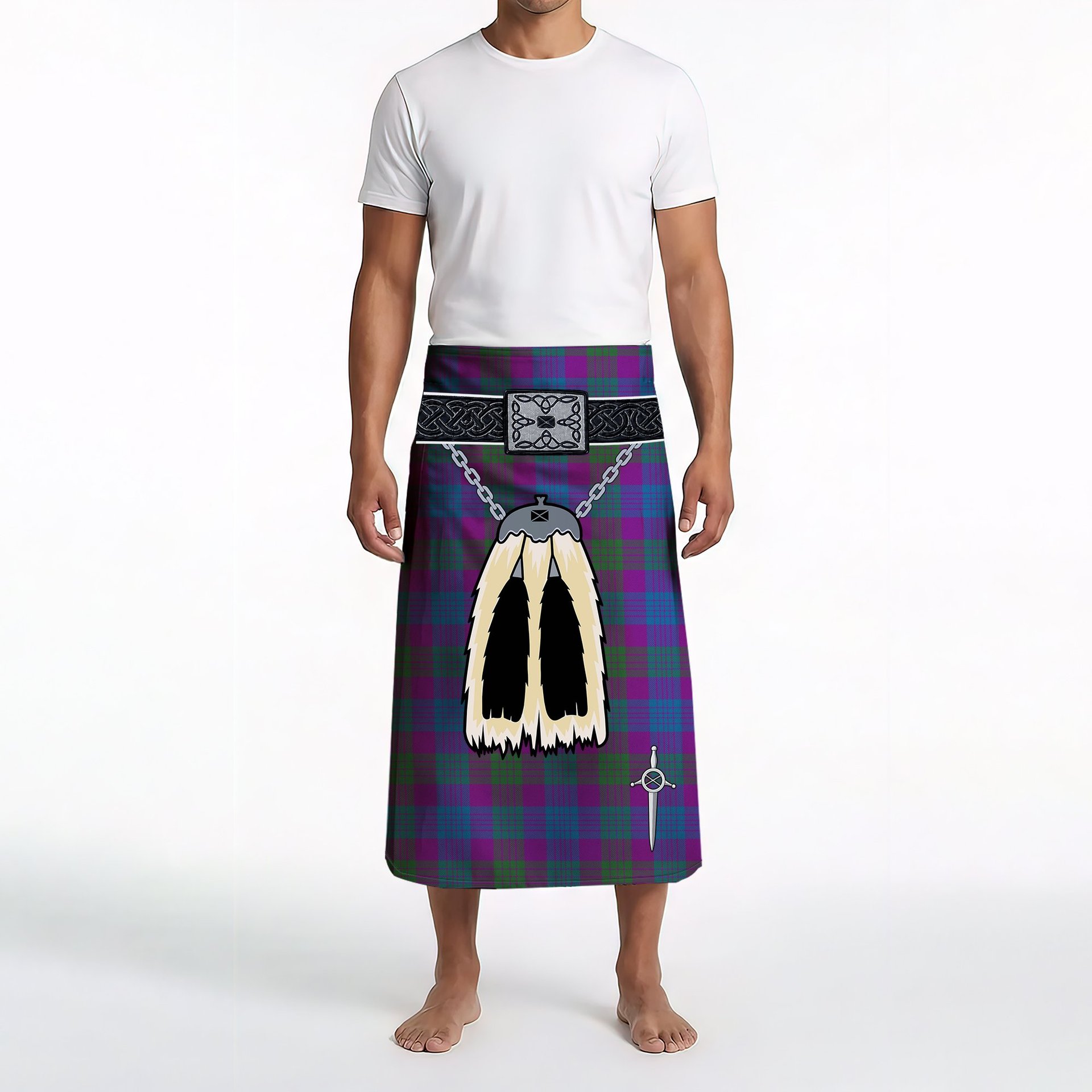 ScotsTee Shop Scottish Lang Modern Clan Clan Highland Kilt Sporran Tartan Beach Towel