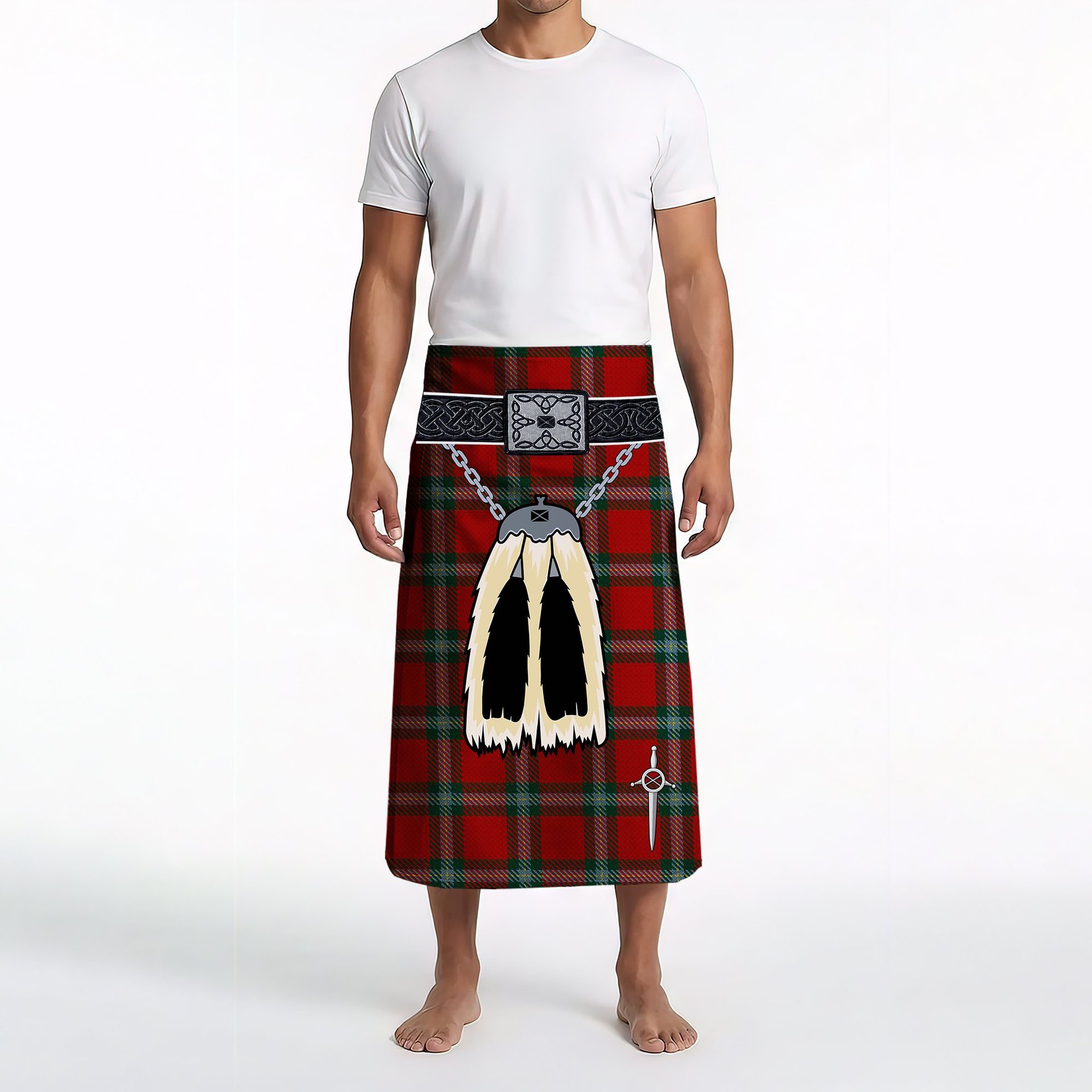 ScotsTee Shop Scottish MacLaine of Lochbuie Coburn Clan Highland Kilt Sporran Tartan Beach Towel