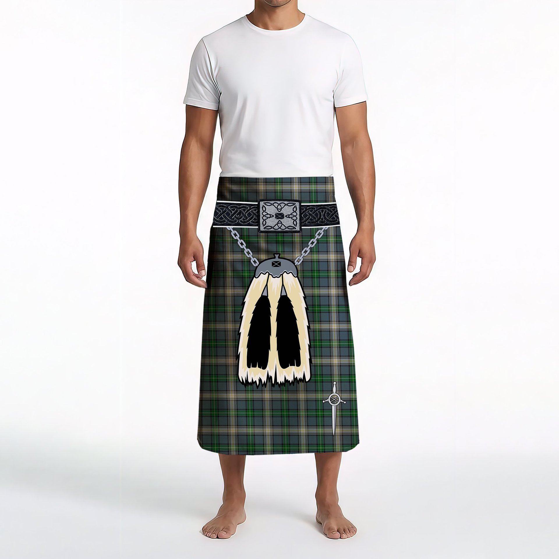 ScotsTee Shop Scottish MacDowall Clan Highland Kilt Sporran Tartan Beach Towel