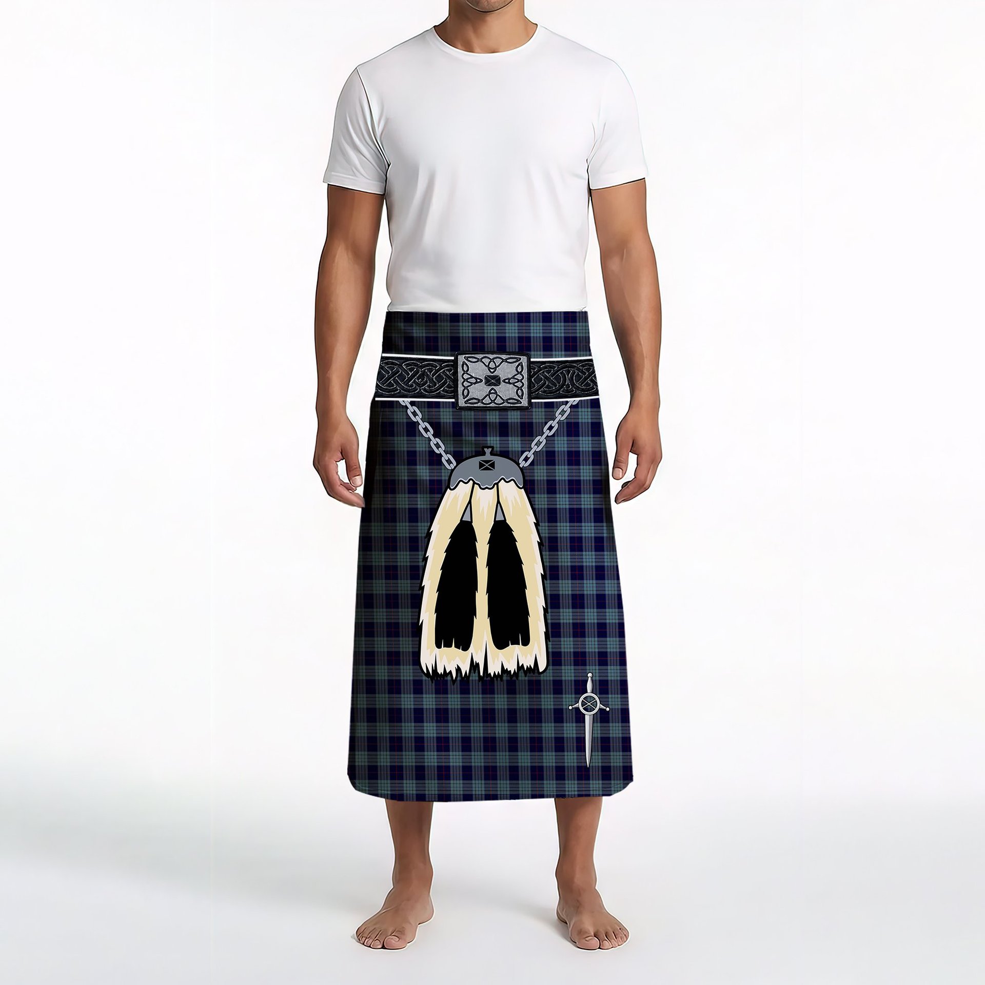 ScotsTee Shop Scottish Roberts of Wales Clan Highland Kilt Sporran Tartan Beach Towel
