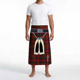 ScotsTee Shop Scottish Robertson White line Clan Highland Kilt Sporran Tartan Beach Towel