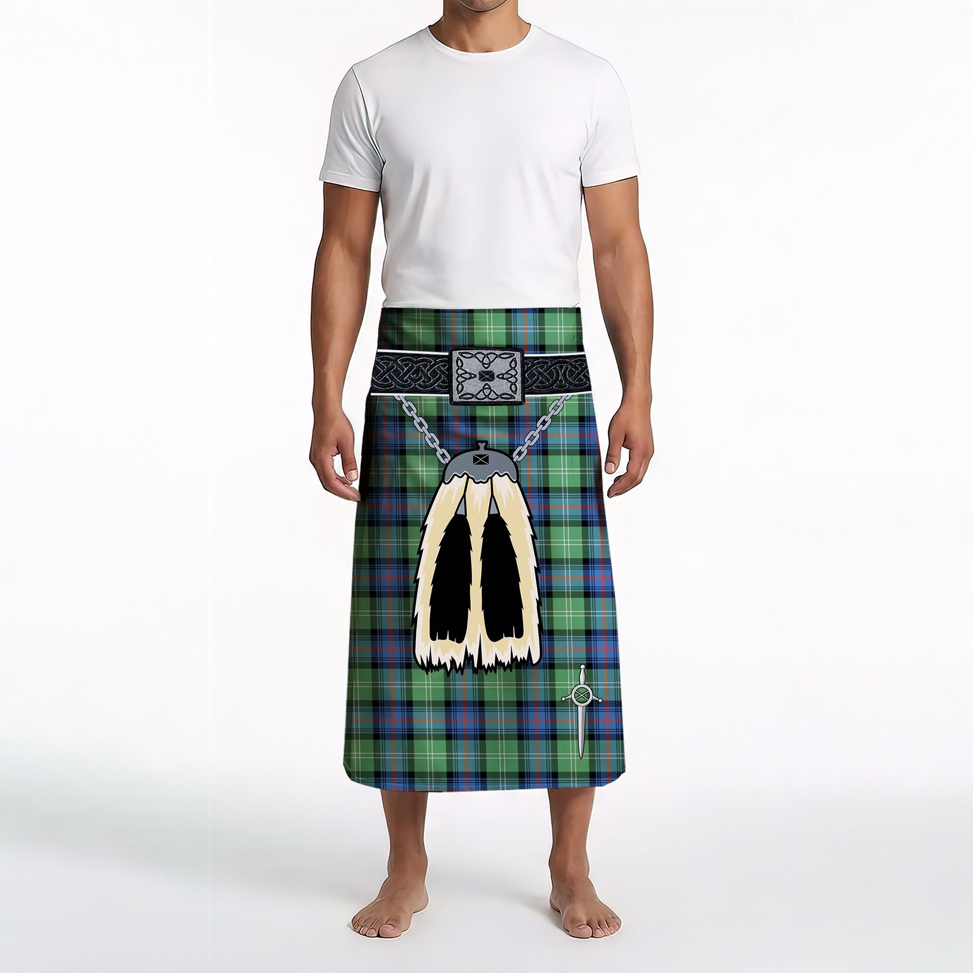 ScotsTee Shop Scottish Sutherland Old Ancient SC Clan Highland Kilt Sporran Tartan Beach Towel