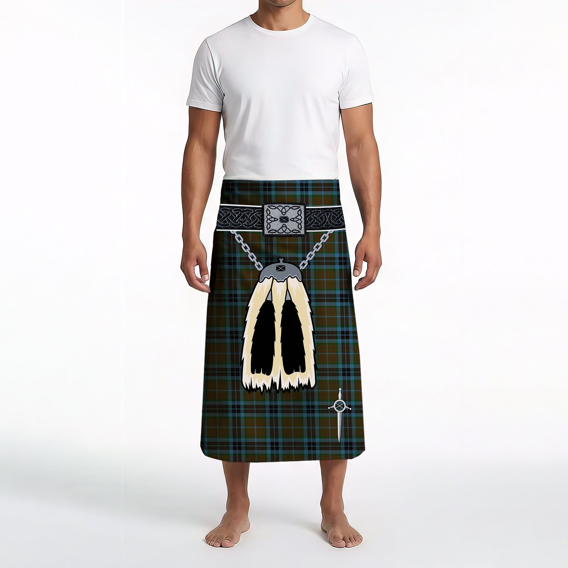ScotsTee Shop Scottish Thompson Hunting Clan Highland Kilt Sporran Tartan Beach Towel