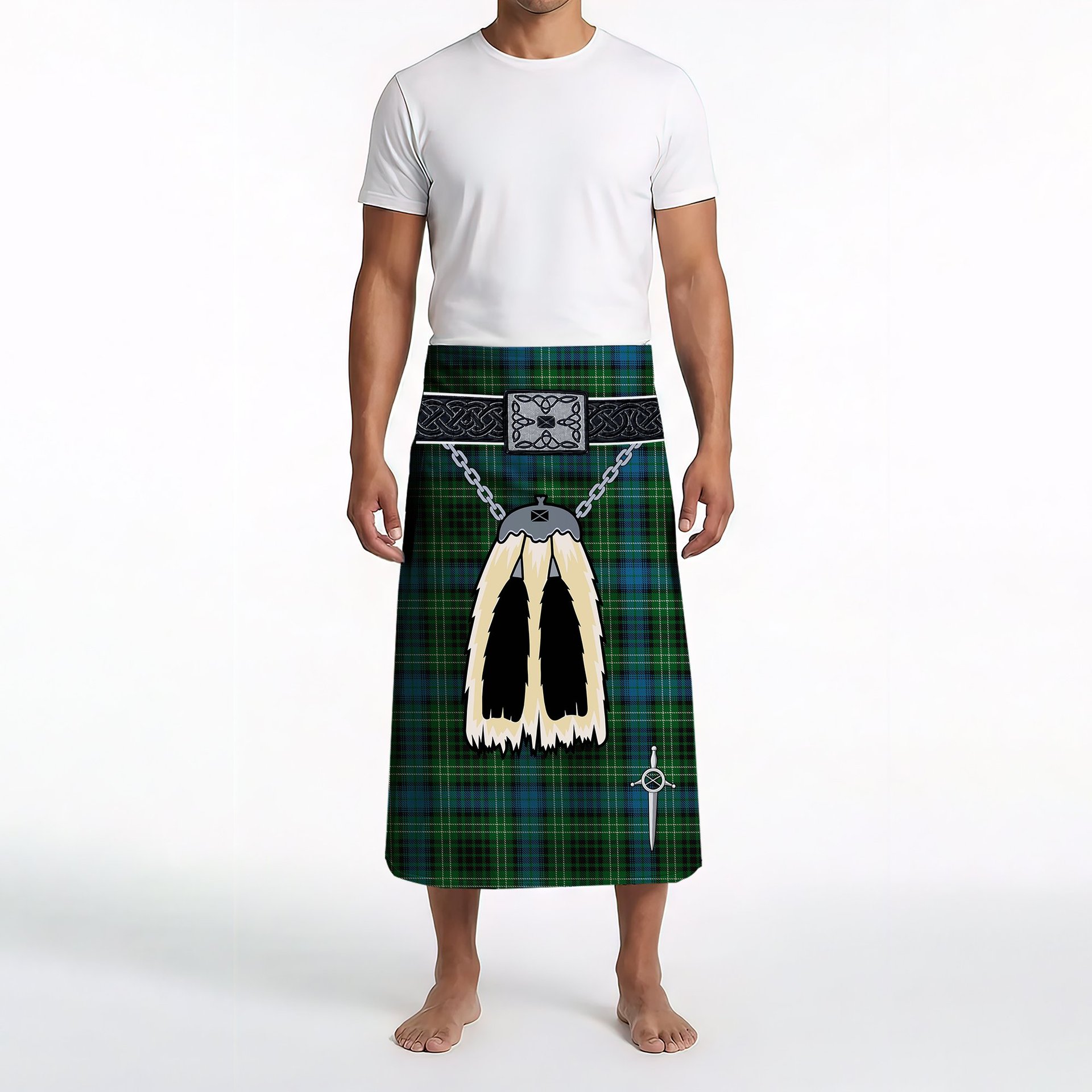 ScotsTee Shop Scottish O_Donohue Clan Highland Kilt Sporran Tartan Beach Towel