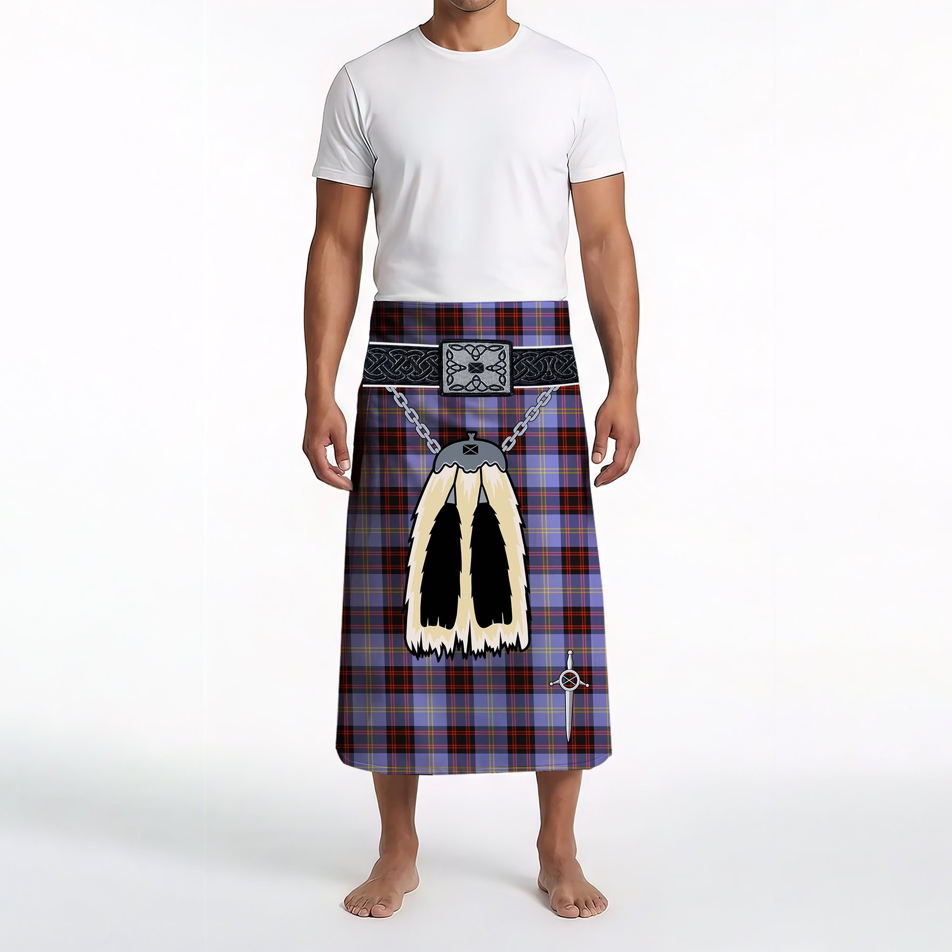 ScotsTee Shop Scottish Rutherford SC Clan Highland Kilt Sporran Tartan Beach Towel
