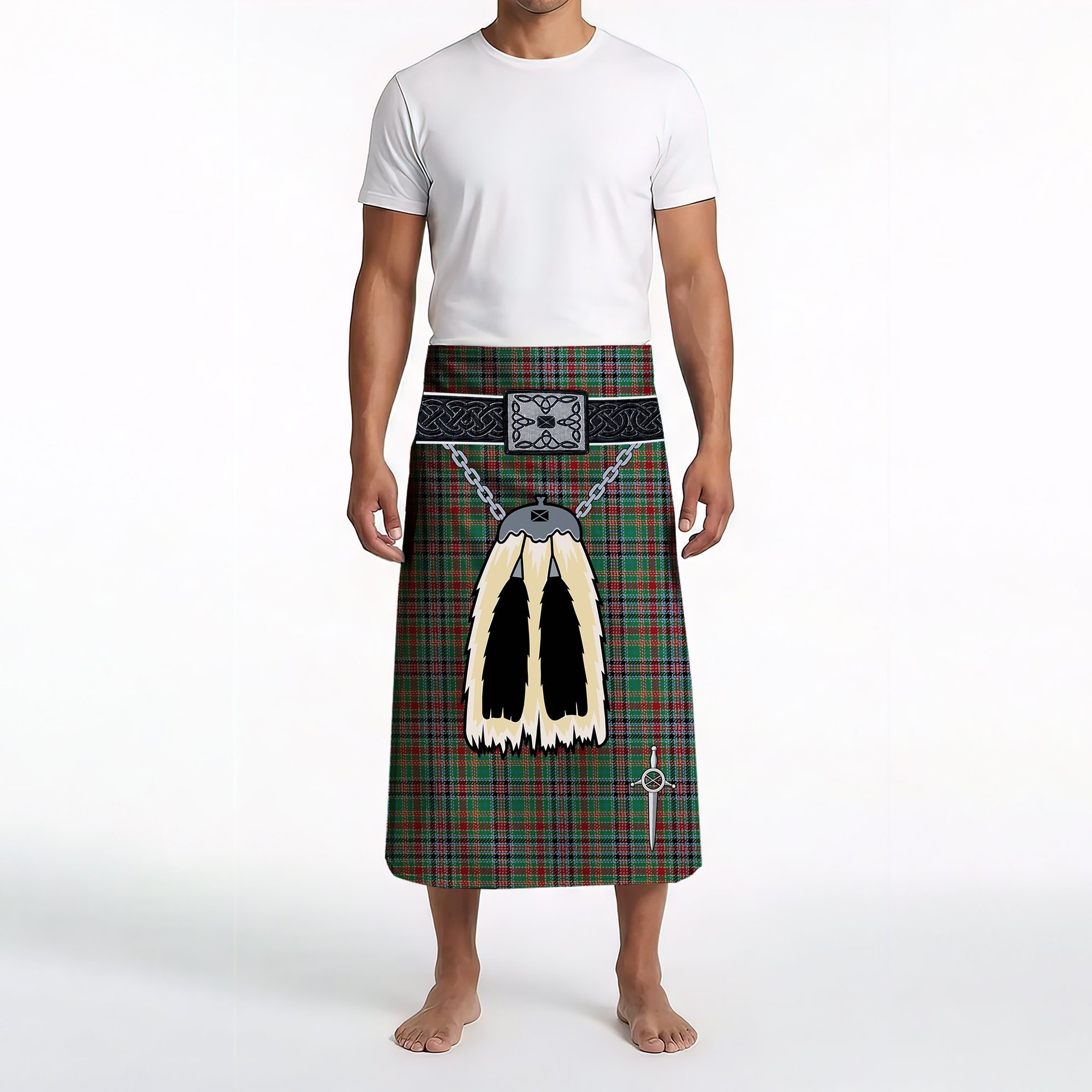 ScotsTee Shop Scottish Russell Old Ancient Clan Highland Kilt Sporran Tartan Beach Towel