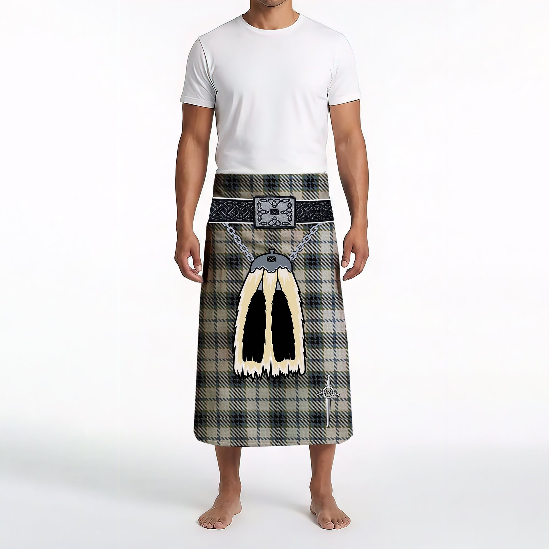 ScotsTee Shop Scottish MacTavish of Dunardry Dress Clan Highland Kilt Sporran Tartan Beach Towel