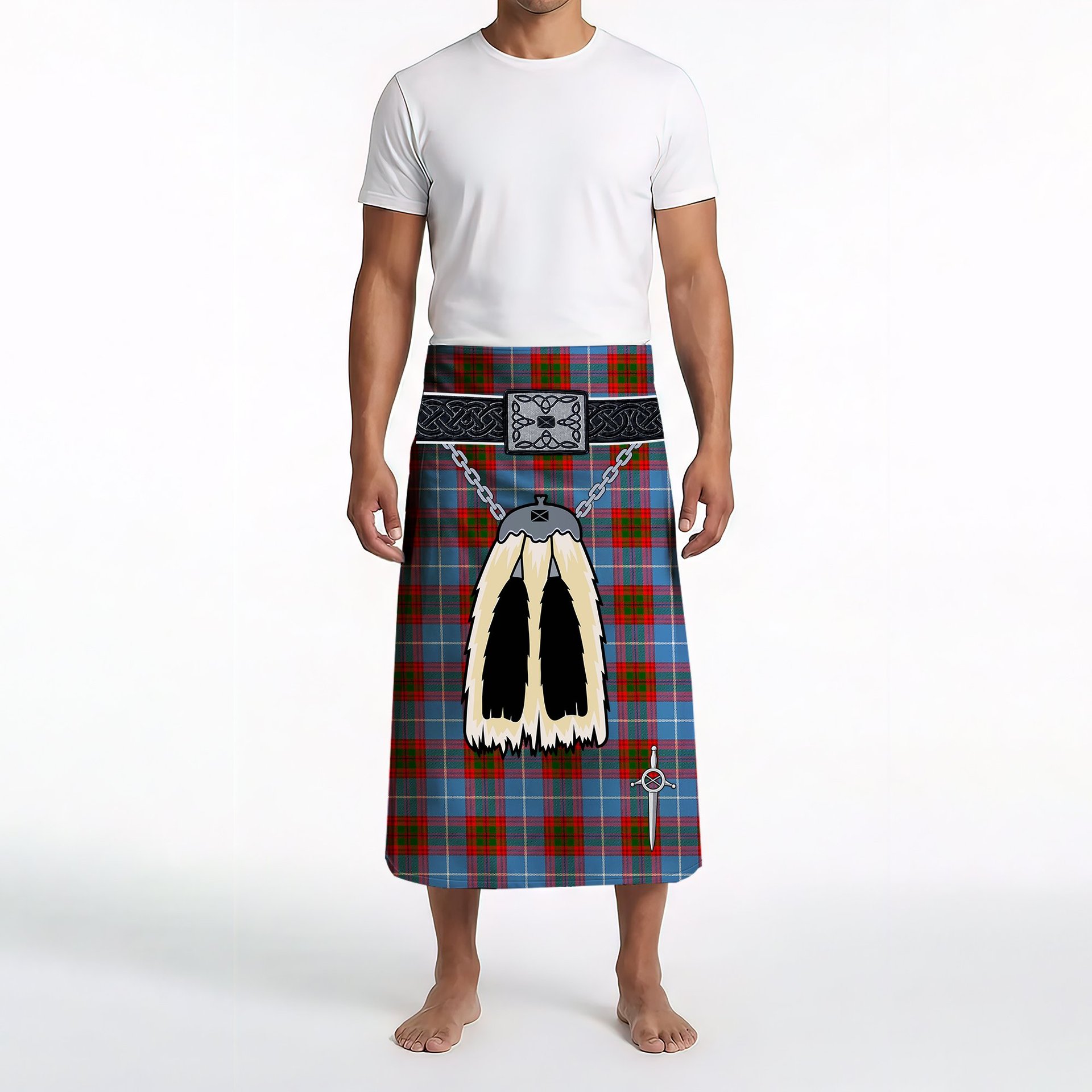 ScotsTee Shop Scottish Newton Clan Highland Kilt Sporran Tartan Beach Towel