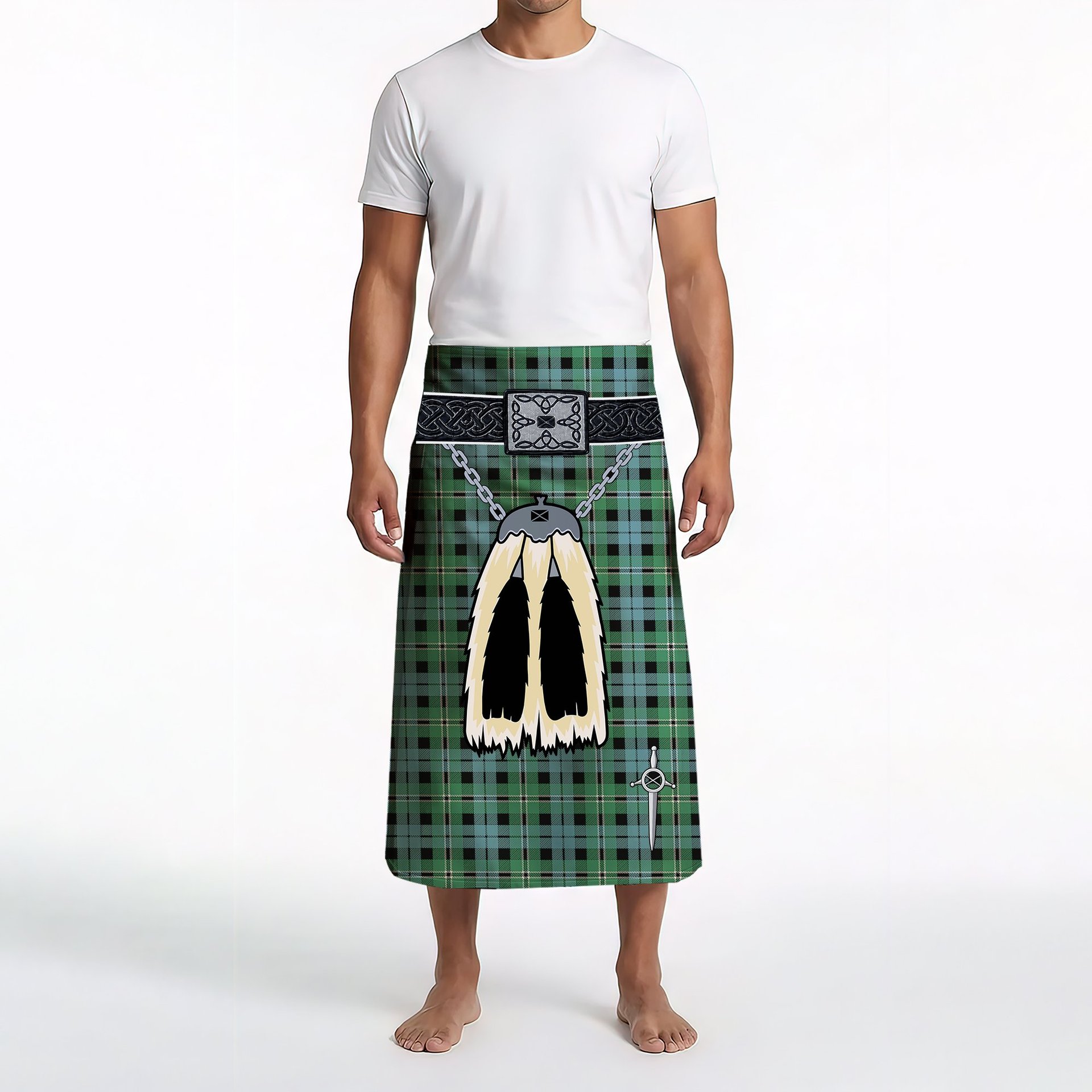 ScotsTee Shop Scottish Melville Modern Clan Highland Kilt Sporran Tartan Beach Towel