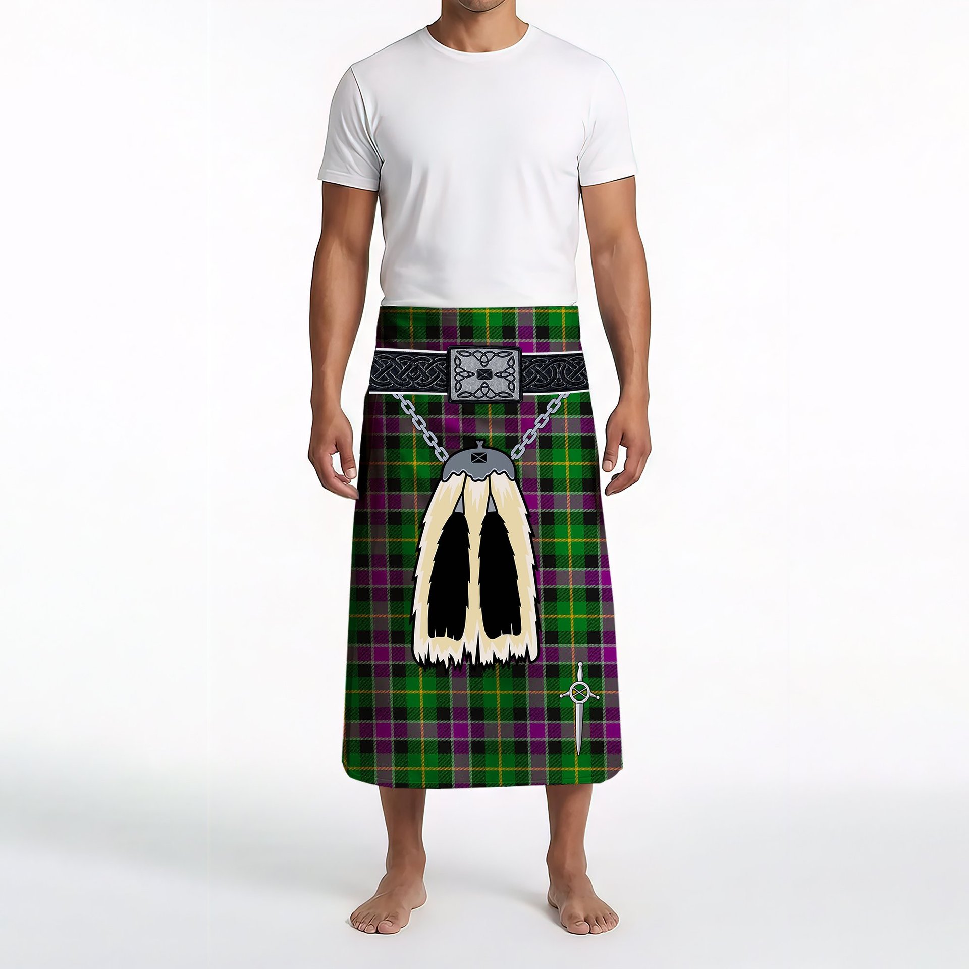 ScotsTee Shop Scottish Selkirk Clan Highland Kilt Sporran Tartan Beach Towel