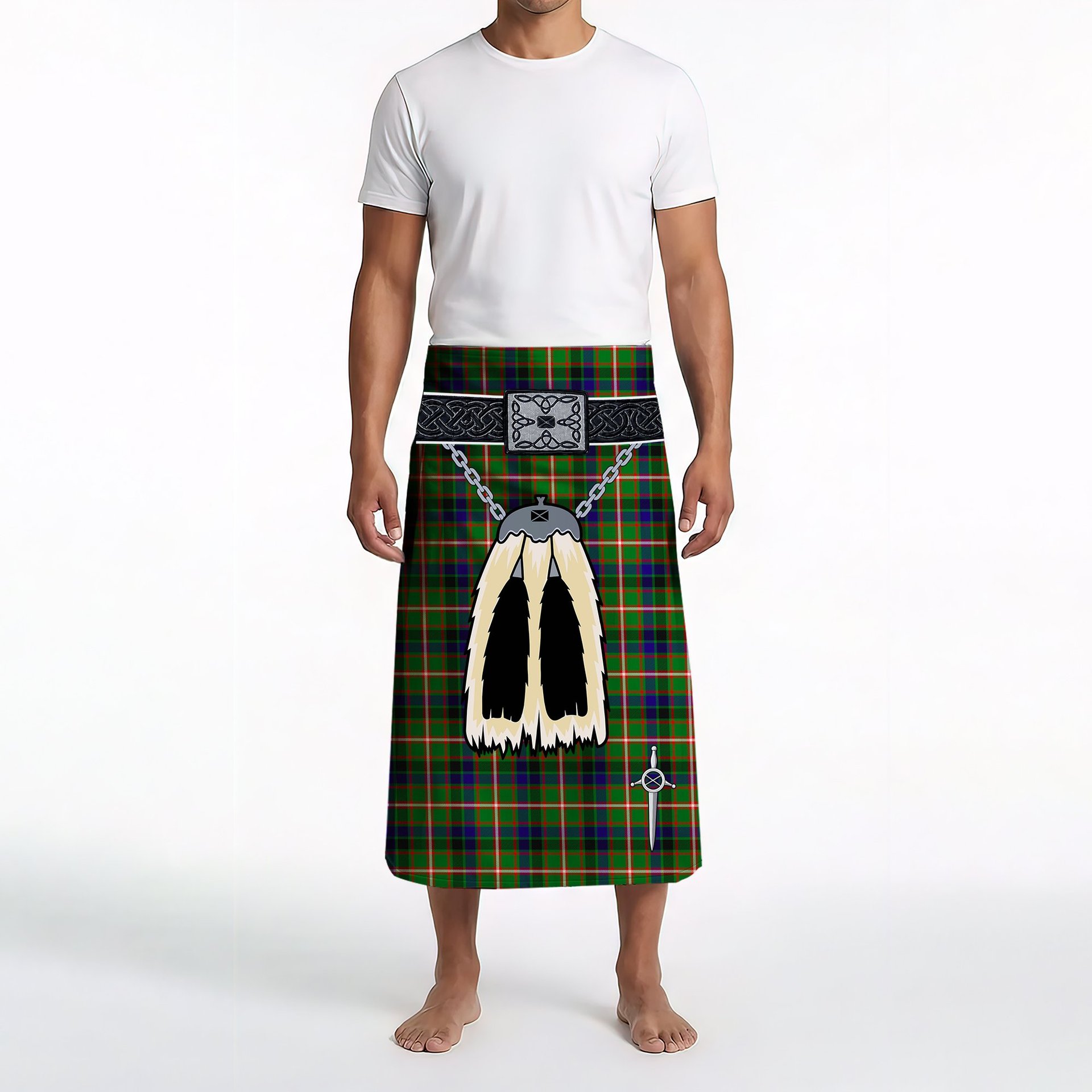 ScotsTee Shop Scottish Reid Green SC Clan Highland Kilt Sporran Tartan Beach Towel