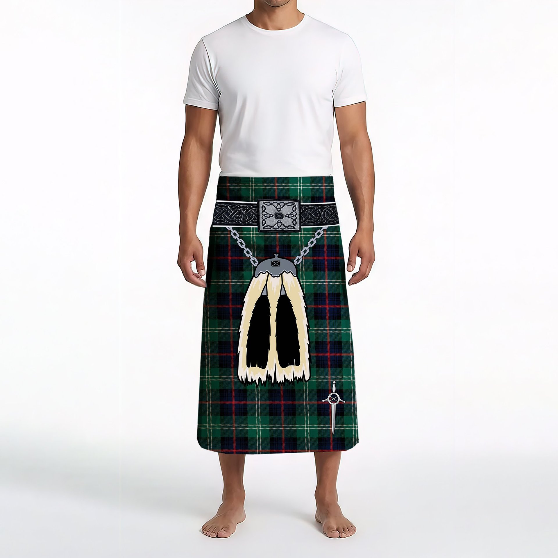 ScotsTee Shop Scottish Sutherland Old Modern Clan Highland Kilt Sporran Tartan Beach Towel