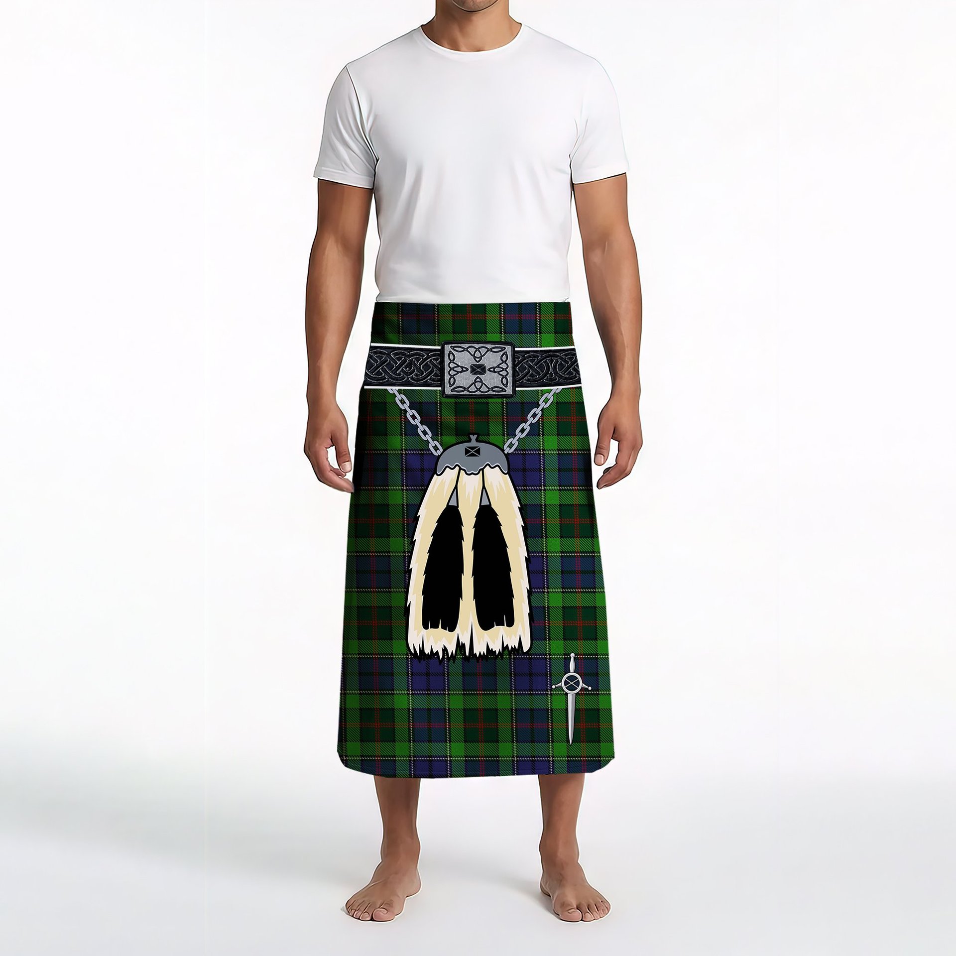 ScotsTee Shop Scottish Rutledge Clan Highland Kilt Sporran Tartan Beach Towel