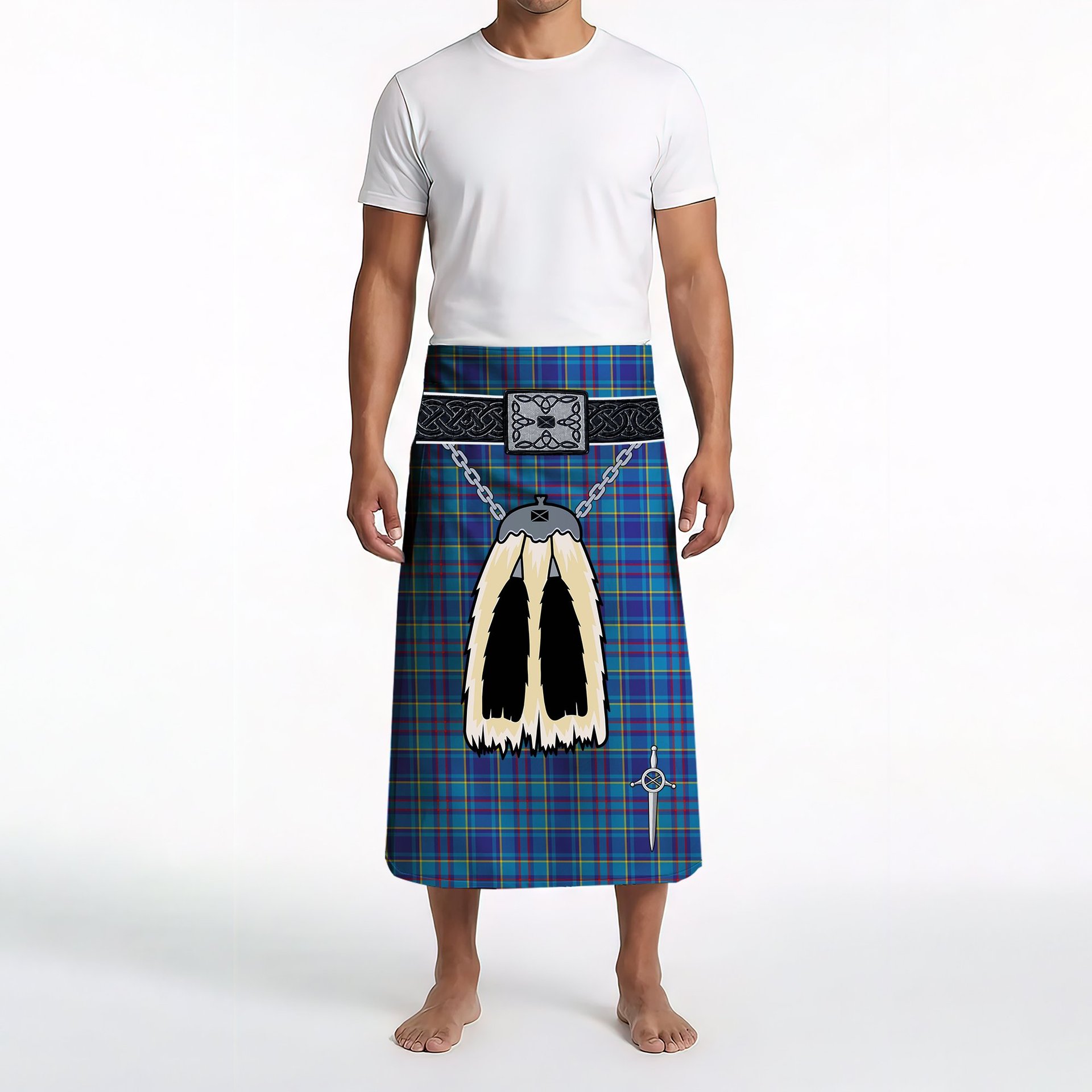 ScotsTee Shop Scottish Mercer Modern Clan Highland Kilt Sporran Tartan Beach Towel