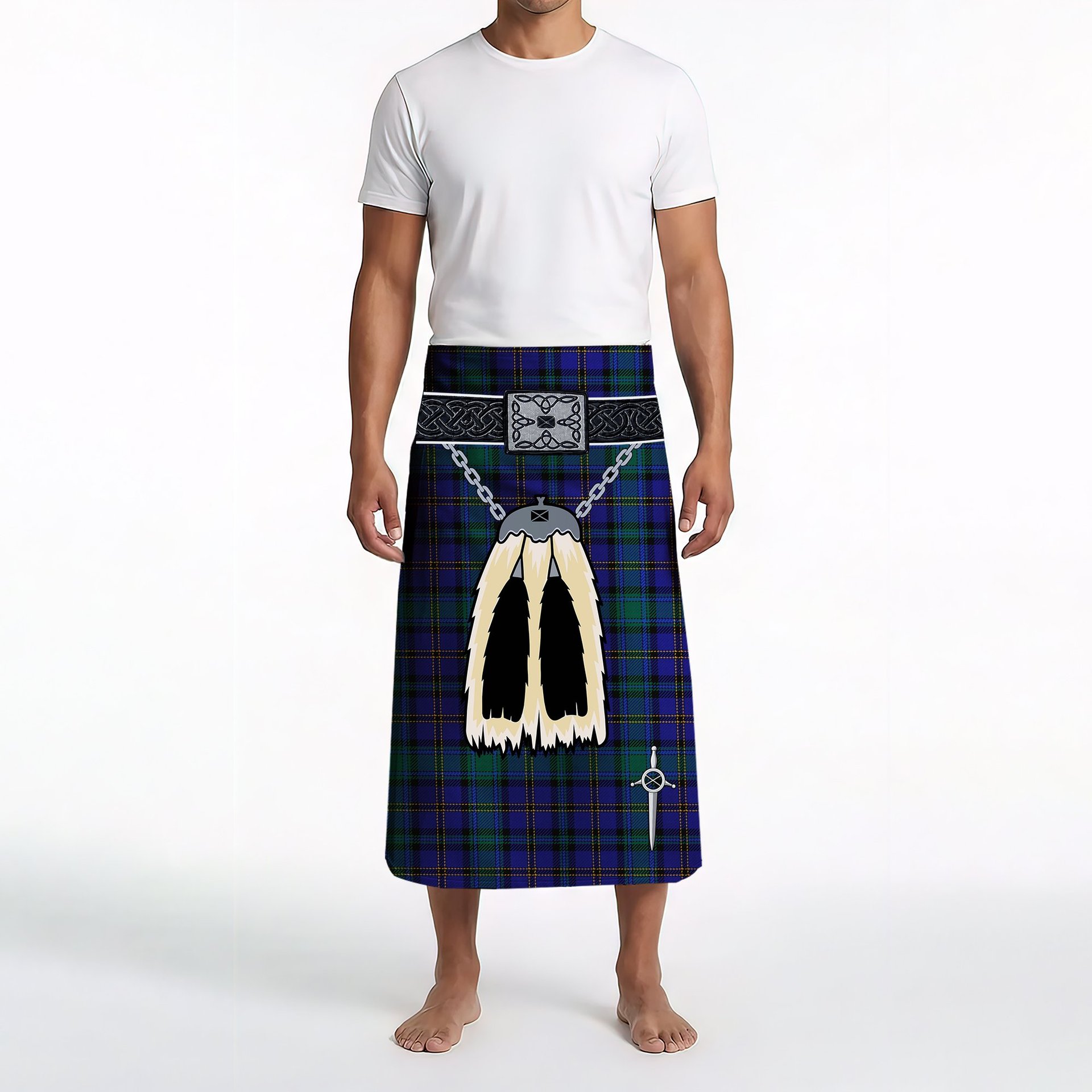 ScotsTee Shop Scottish Weir Ancient Tartan Clan Highland Kilt Sporran Tartan Beach Towel