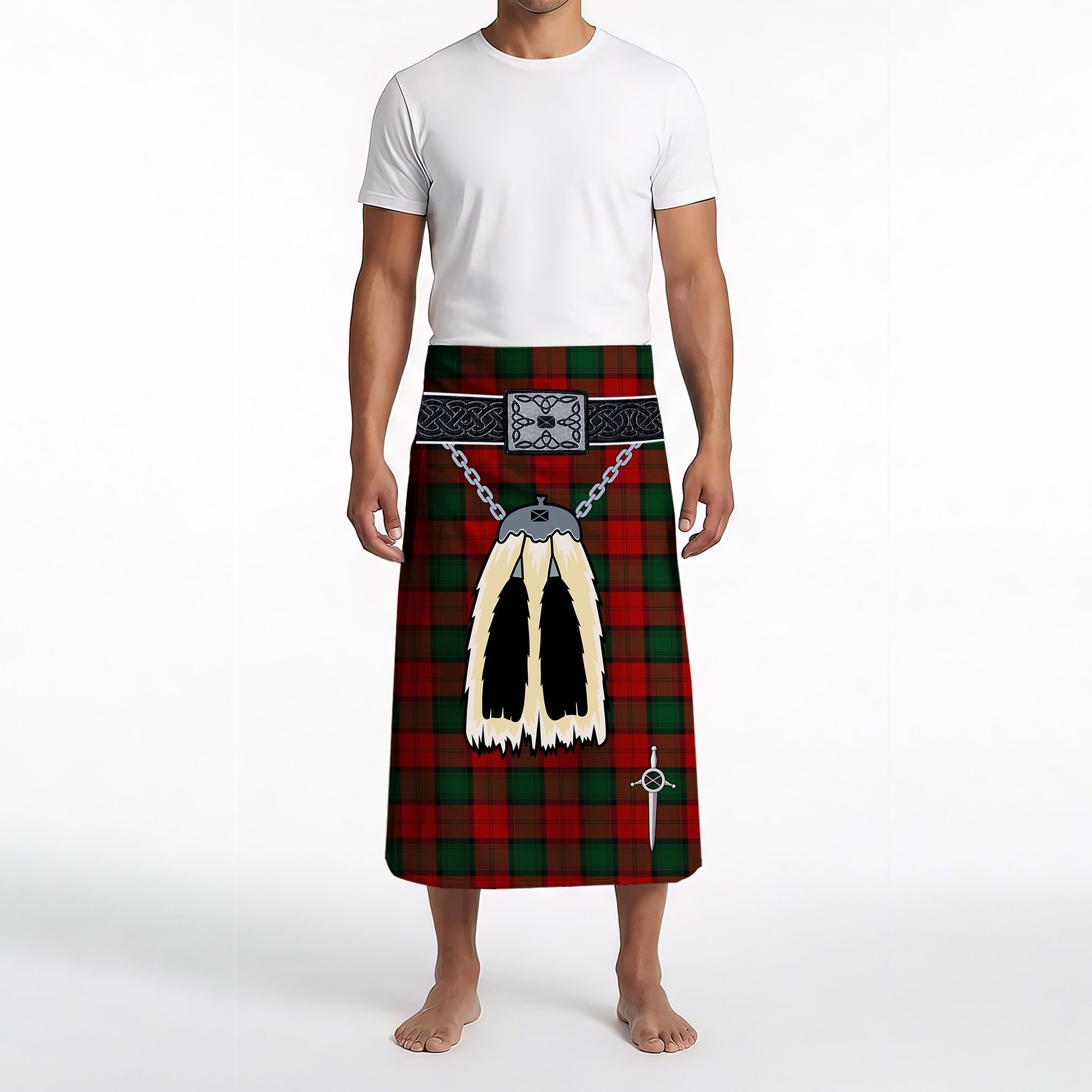 ScotsTee Shop Scottish Stewart of Atholl Clan Highland Kilt Sporran Tartan Beach Towel