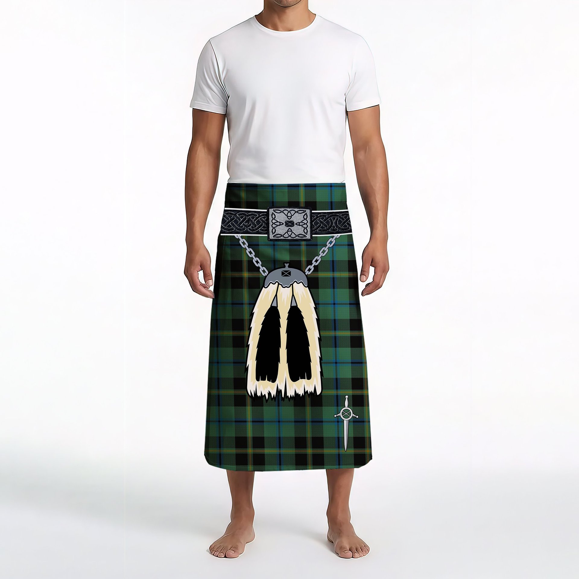 ScotsTee Shop Scottish Michaluk Clan Highland Kilt Sporran Tartan Beach Towel