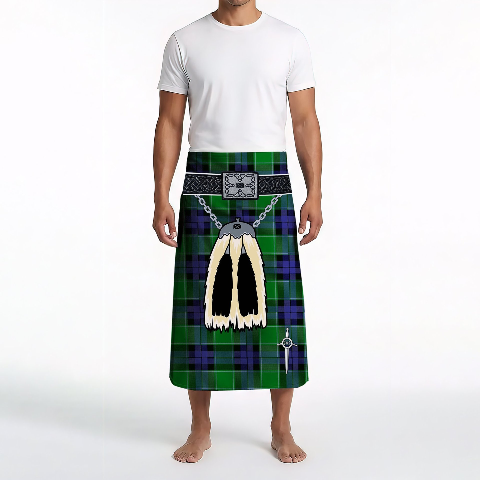 ScotsTee Shop Scottish Monteith Clan Highland Kilt Sporran Tartan Beach Towel
