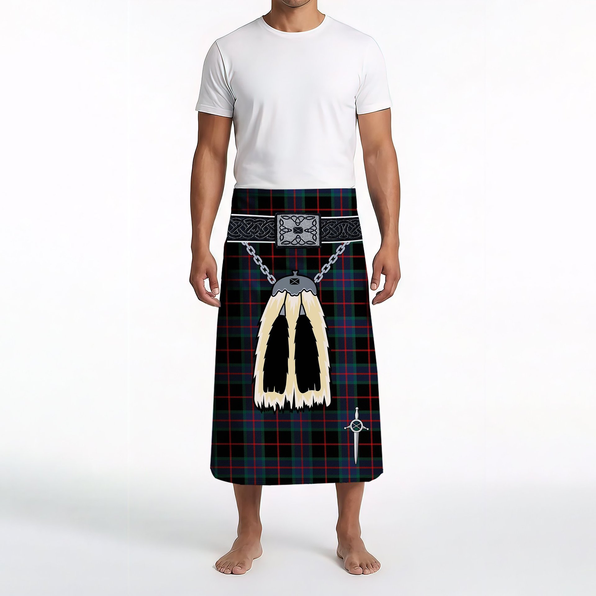 ScotsTee Shop Scottish Nairn Modern Clan Highland Kilt Sporran Tartan Beach Towel
