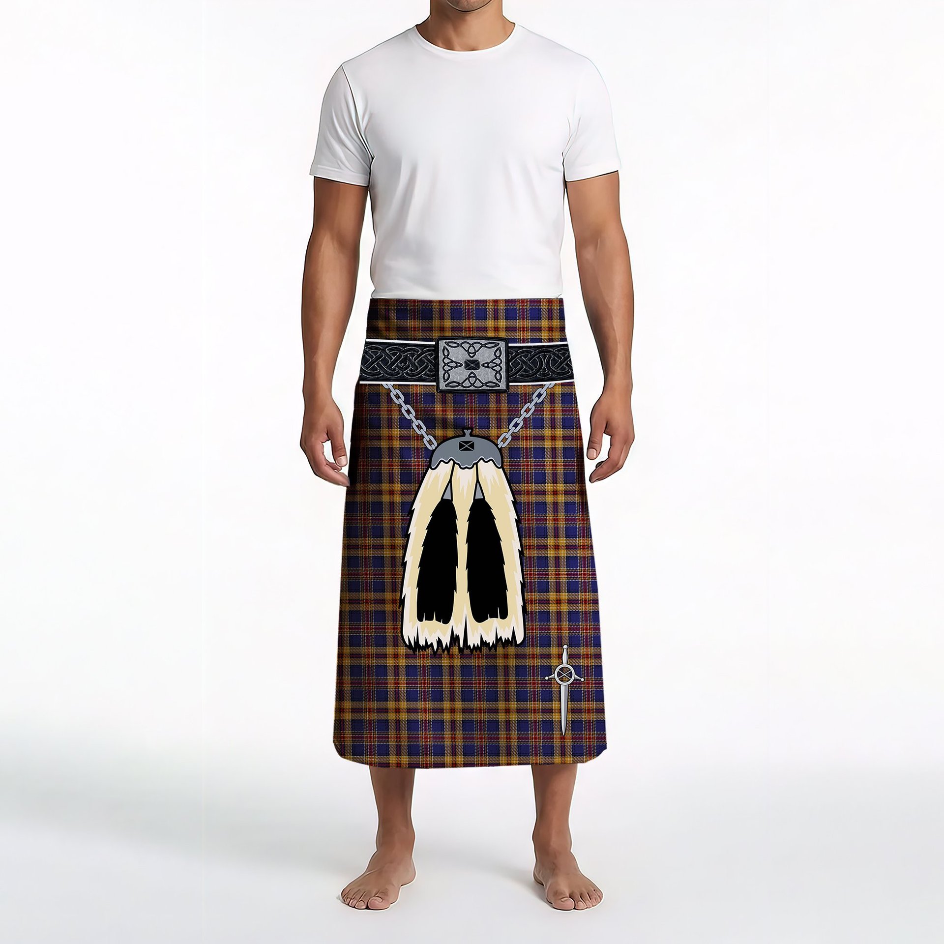 ScotsTee Shop Scottish Murtaugh Clan Highland Kilt Sporran Tartan Beach Towel