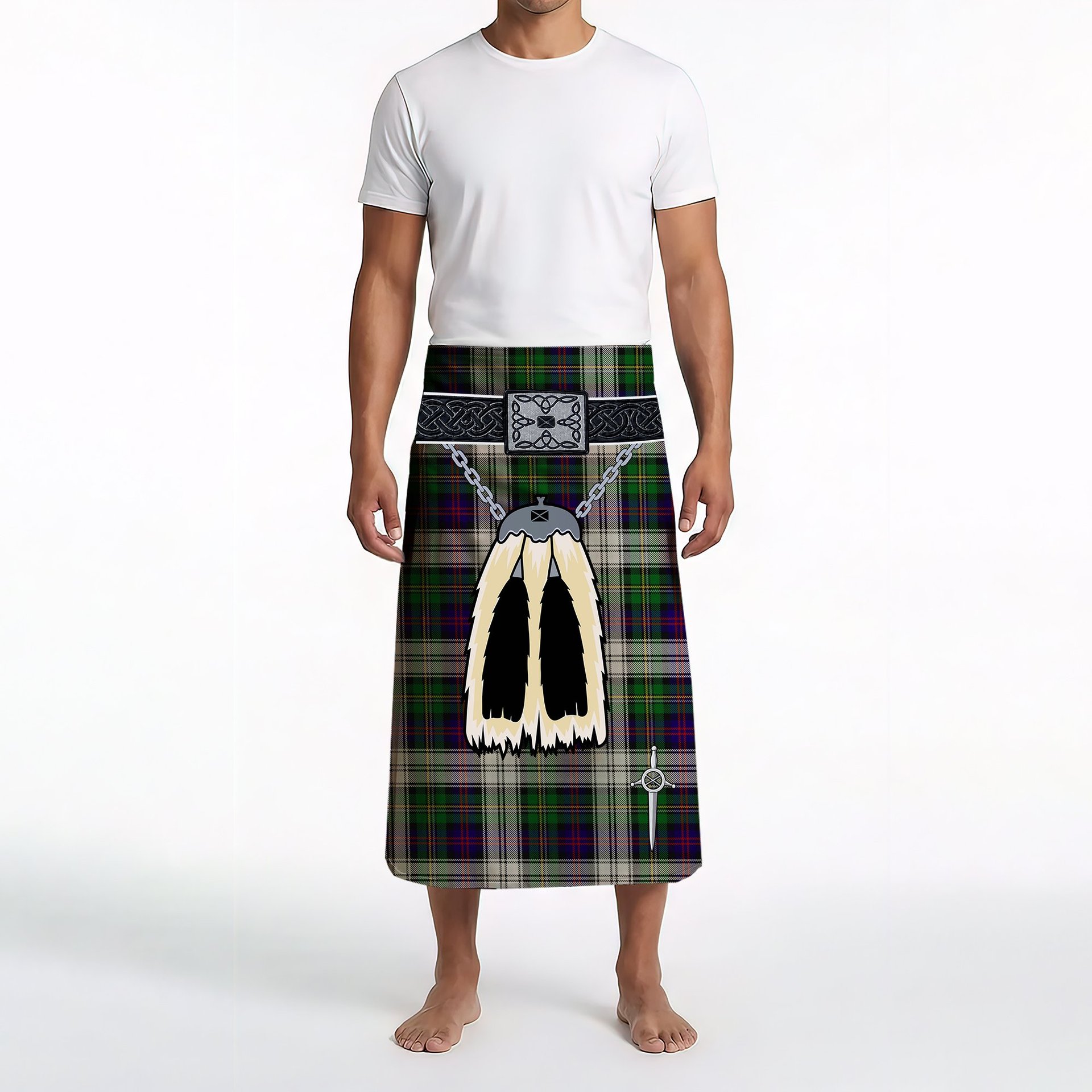 ScotsTee Shop Scottish Malcolm Dress Clan Highland Kilt Sporran Tartan Beach Towel