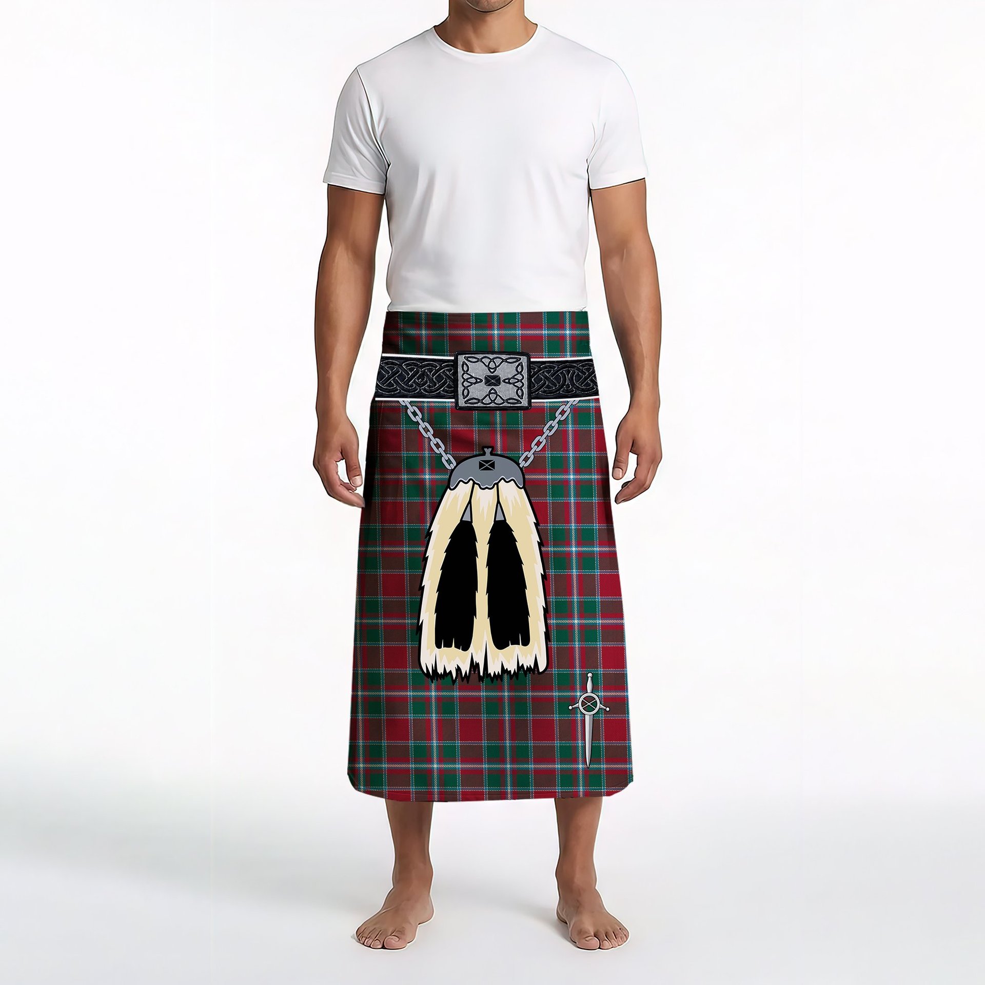 ScotsTee Shop Scottish Spence Modern Clan Clan Highland Kilt Sporran Tartan Beach Towel
